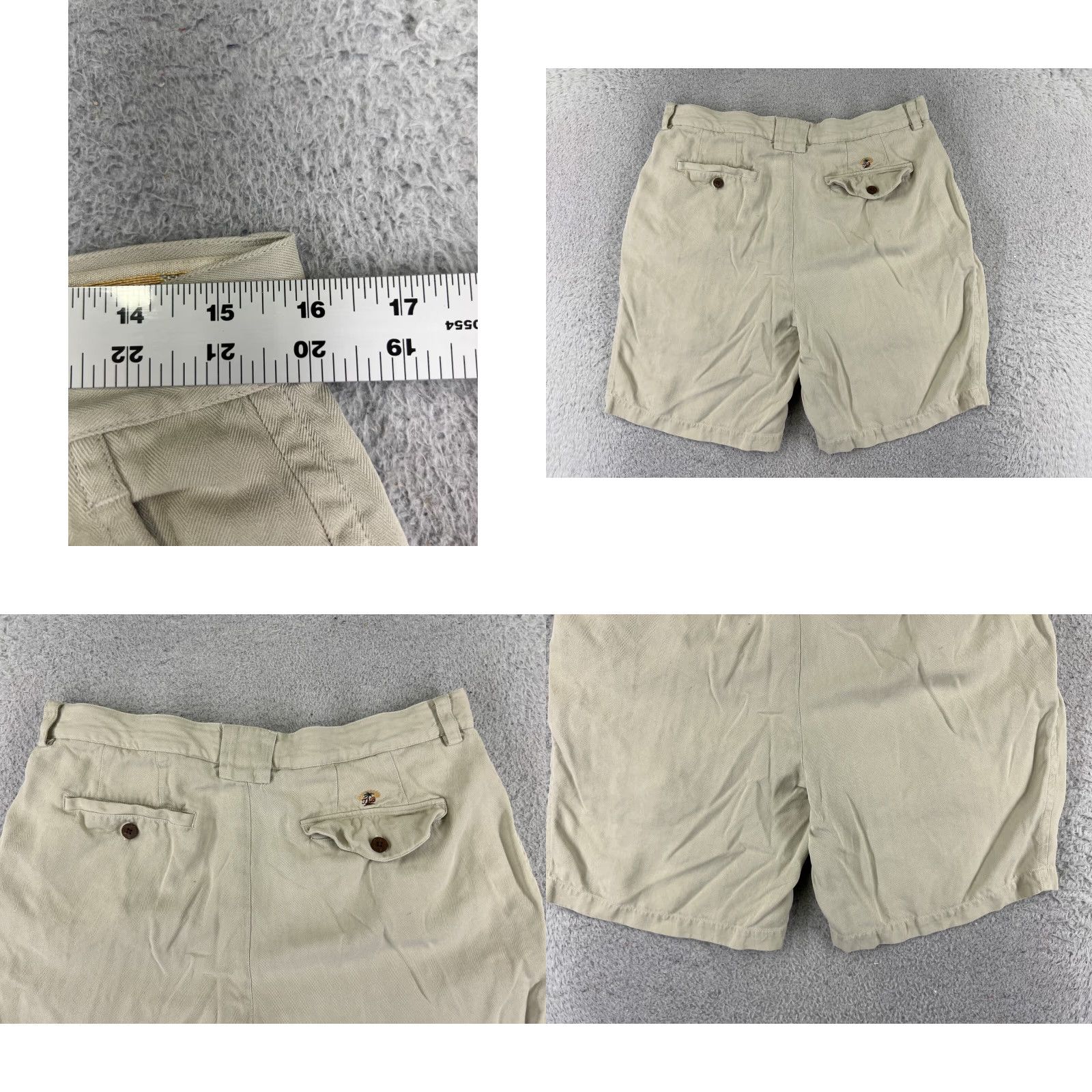 Tommy Bahama Tommy Bahama Shorts Men Bermuda Beige Pleated Silk Herringbone 34 Casual Pockets Size US 34 / EU 50 - 9 Thumbnail