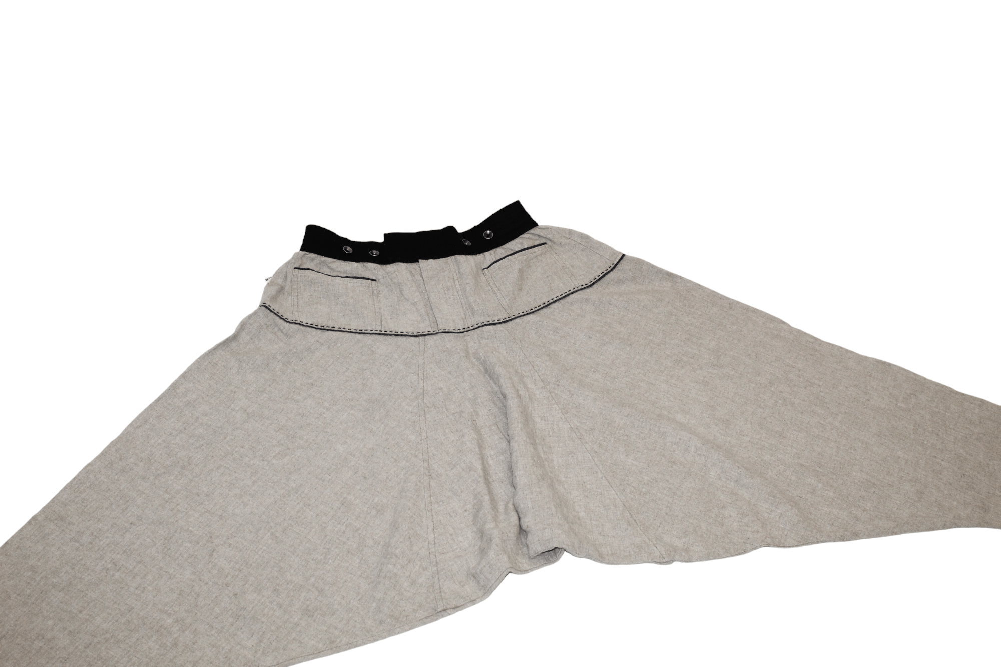 Japanese Brand Gingersnap Bali 100% Linen Elastic Waist Drop Crotch Pant Size US 32 / EU 48 - 4 Thumbnail