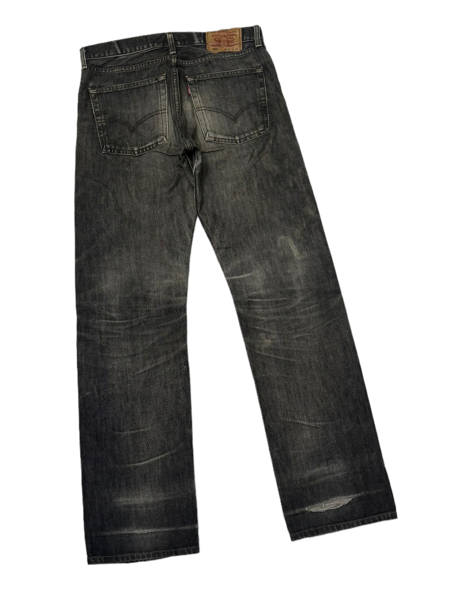 Levi's 🔥LEVIS 505 BLACK THRASH RIPS DENIM JEANS UNDERCOVER STYLE Size US 32 / EU 48 - 4 Thumbnail
