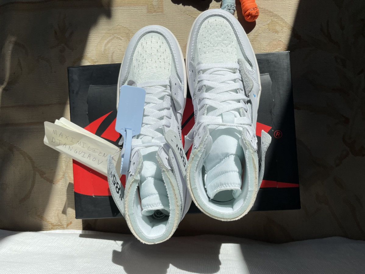 Nike × Off-White Air Jordan 1 Retro High Off-White White 9.5 US DSWT Size US 9.5 / EU 42-43 - 8 Thumbnail