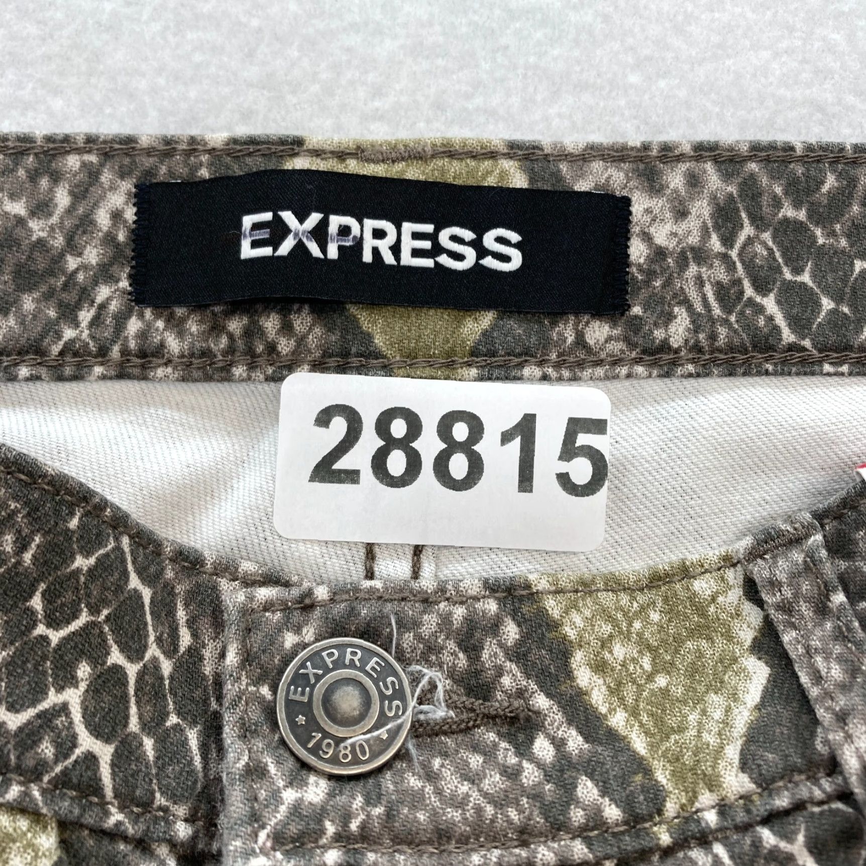Express Express Leggings Women's 10 Brown Snakeskin High Rise Stretch Supersoft Pants Size 32" / US 10 / IT 46 - 4 Thumbnail