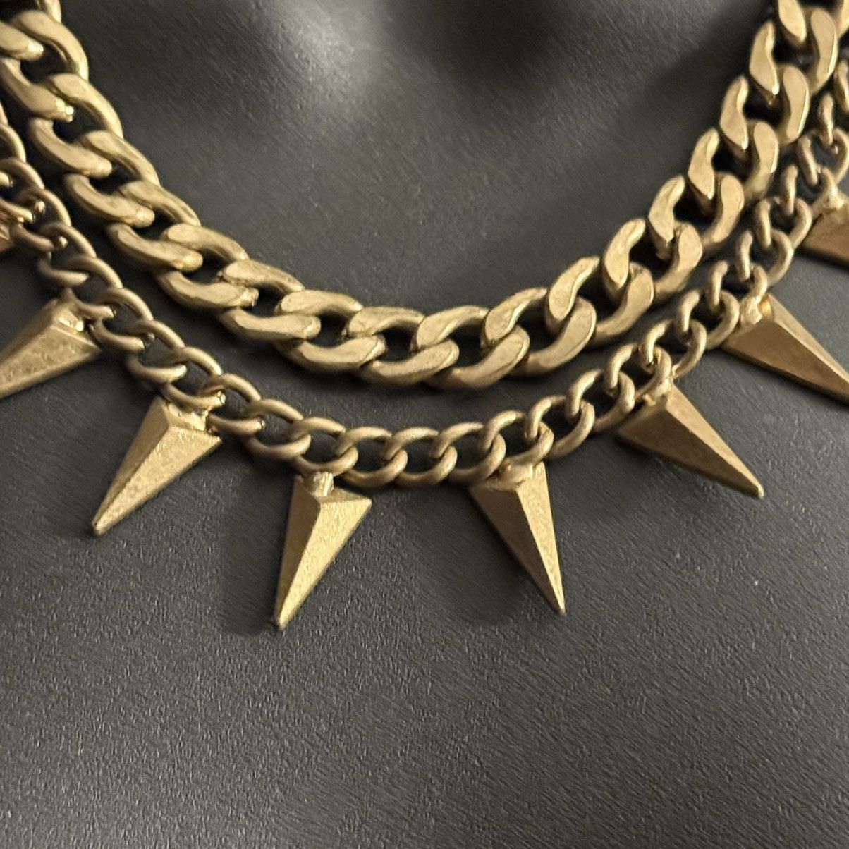 Other Chunky layered gold tone dagger chain necklace Size ONE SIZE - 2 Thumbnail