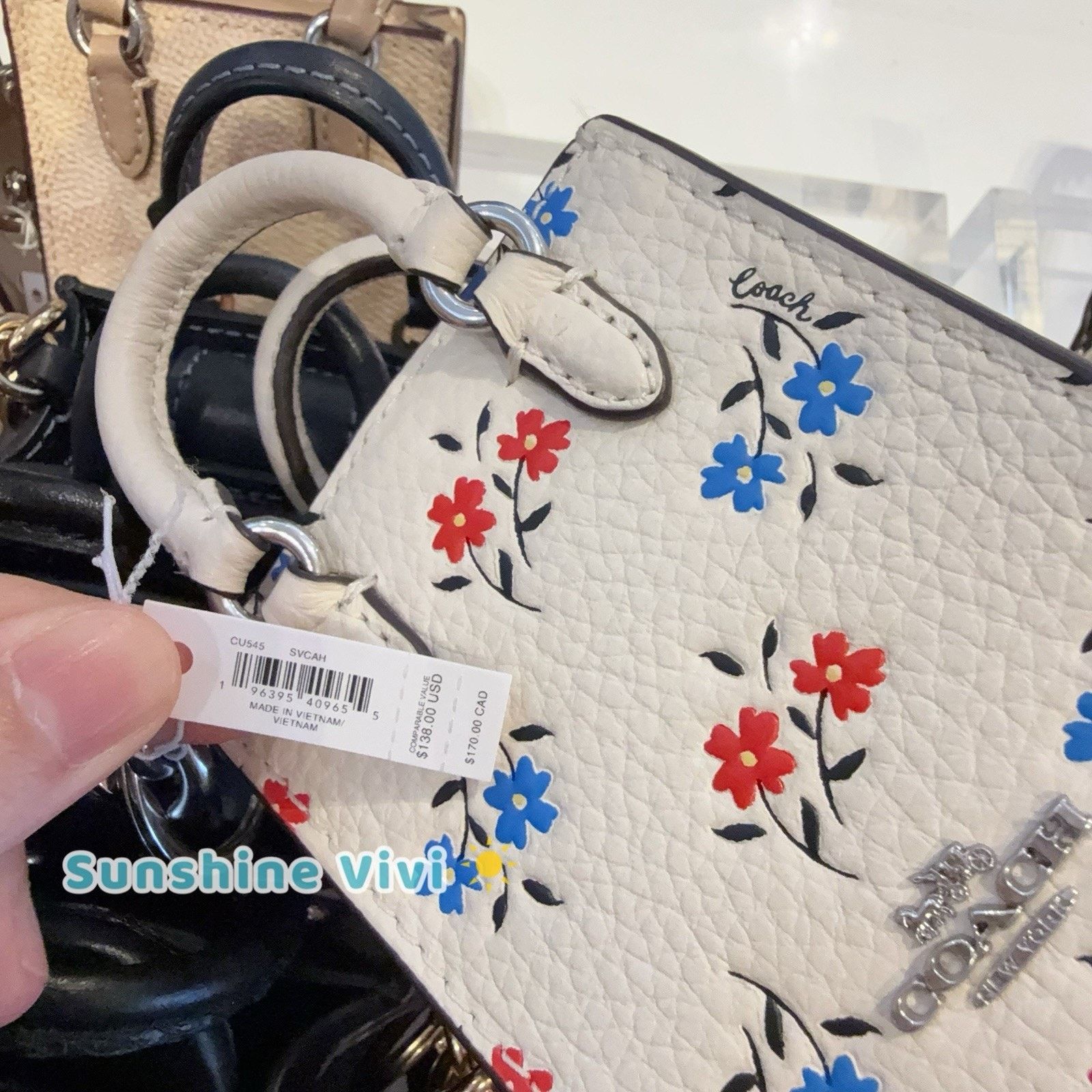 Coach NWT Coach CU545 North South Mini Leather Bag Charm Floral Size ONE SIZE - 6 Thumbnail