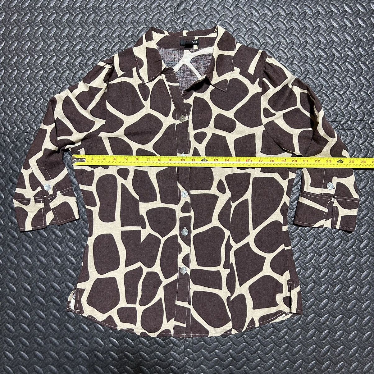 Other East 5th Brown Giraffe Animal Print Shirt Button Down Medium Size M / US 6-8 / IT 42-44 - 5 Thumbnail