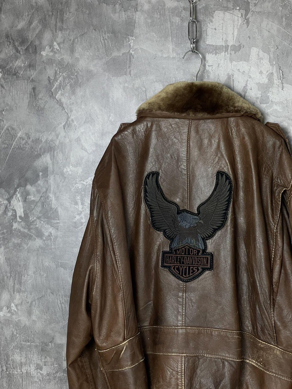 Harley Davidson Harley Davidson Vintage 90s Style Fur Leather Jacket Size US L / EU 52-54 / 3 - 4 Thumbnail