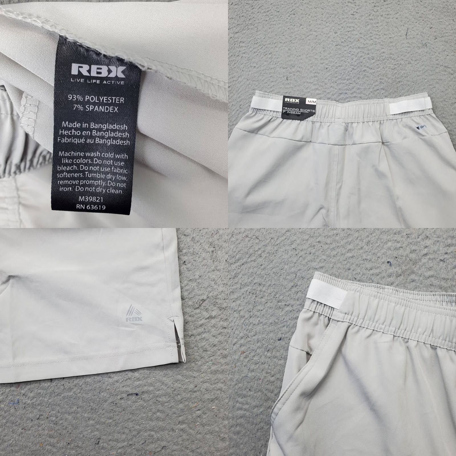 Vintage RBX Training Shorts Mens M Gray Athletic Performance Stretch Elastic Waist Size US 31 - 8 Thumbnail