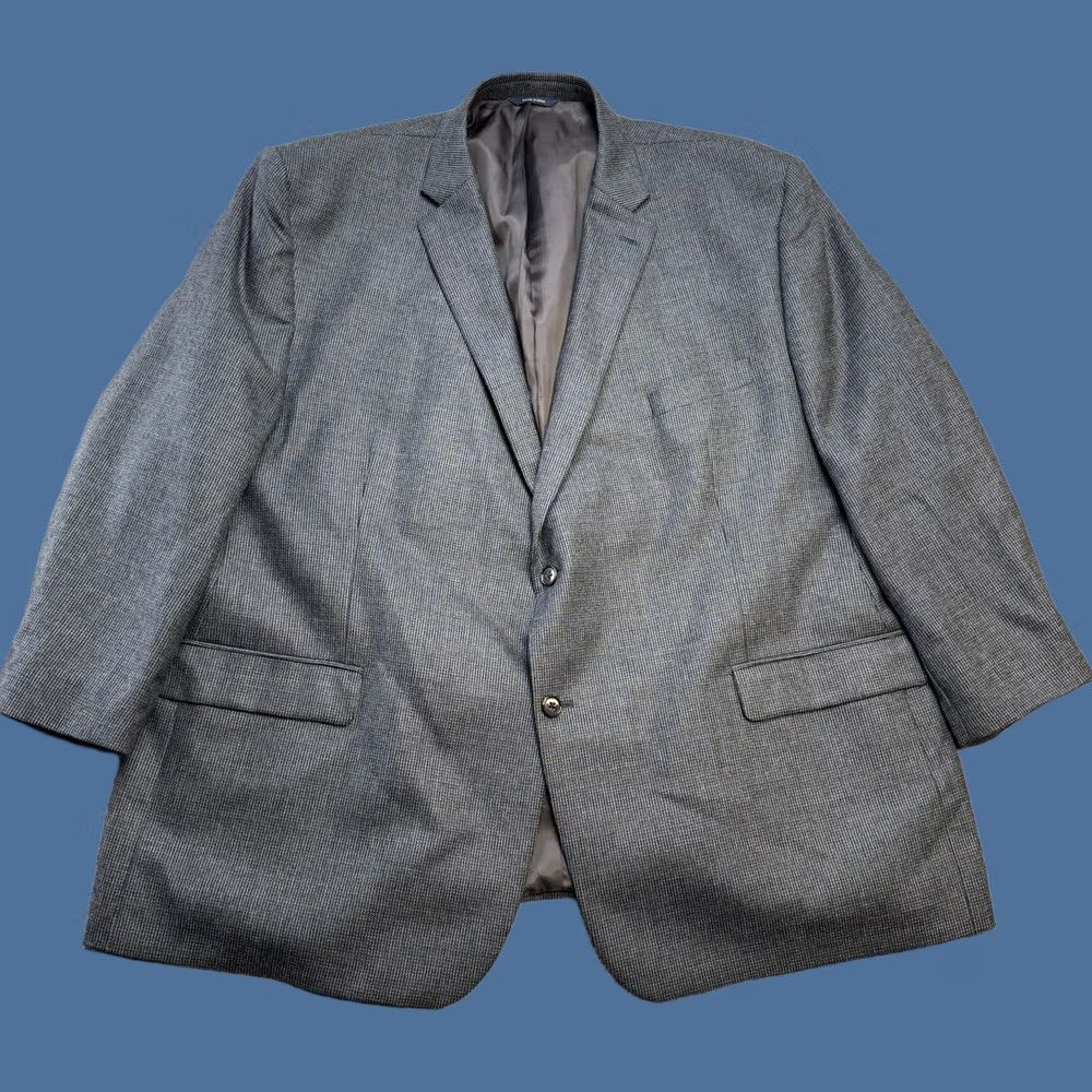 Ralph Lauren Ralph Lauren Blazer Jacket Mens 52R Blue Wool Single-Breasted Notch Lapel 2-Button 4-Button Sleeve Double-Vented 52 Big & Tall Wool Blazer Size 52R - 1 Thumbnail