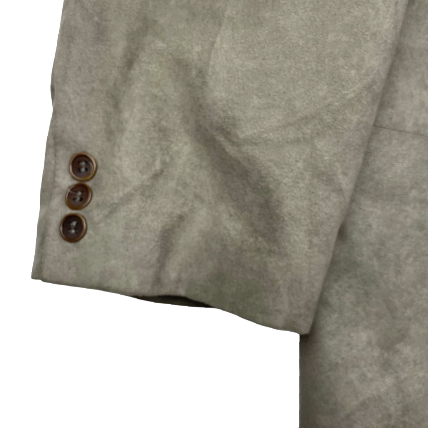 Vintage Canda Men’s Faux Suede Blazer Jacket Beige 48R Two-Button Notch Lapel Mens Regular Jacket Blazer Vintage No Size 48R - 4 Thumbnail