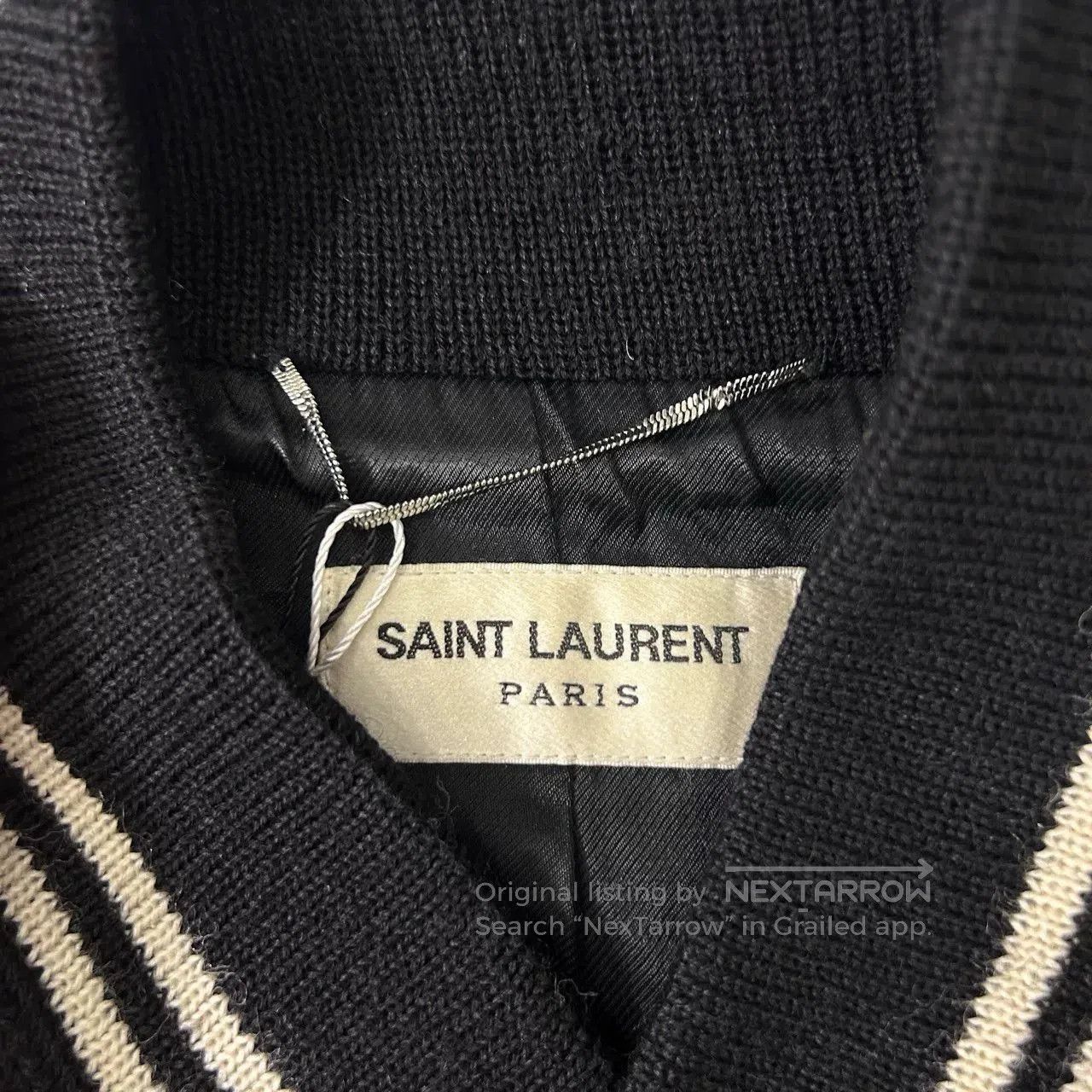 Saint Laurent Paris Saint Laurent Gray Wool Baseball Jacket. Size US M / EU 48-50 / 2 - 4 Thumbnail