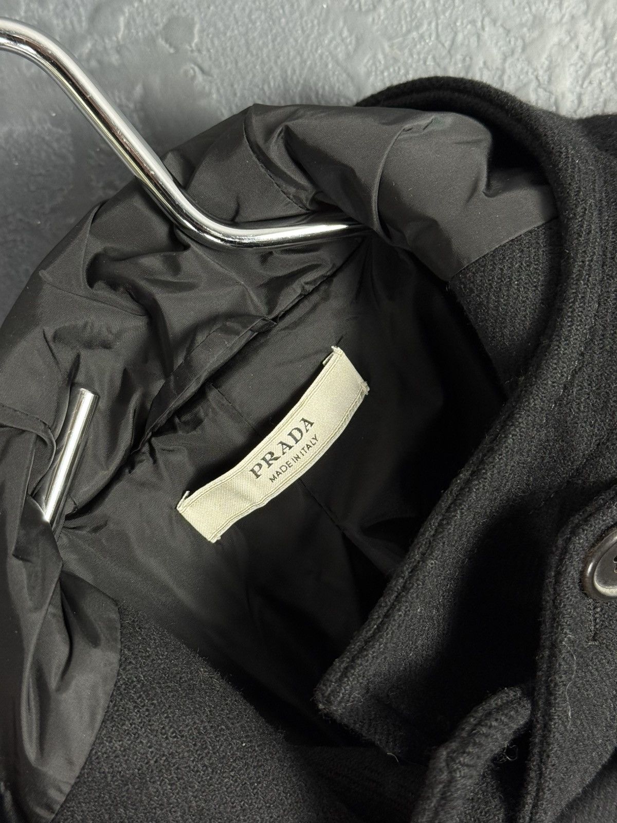 Prada 2000s Prada Women’s Black Buckled Wool Long Duffle Coat Size S / US 4 / IT 40 - 10 Thumbnail