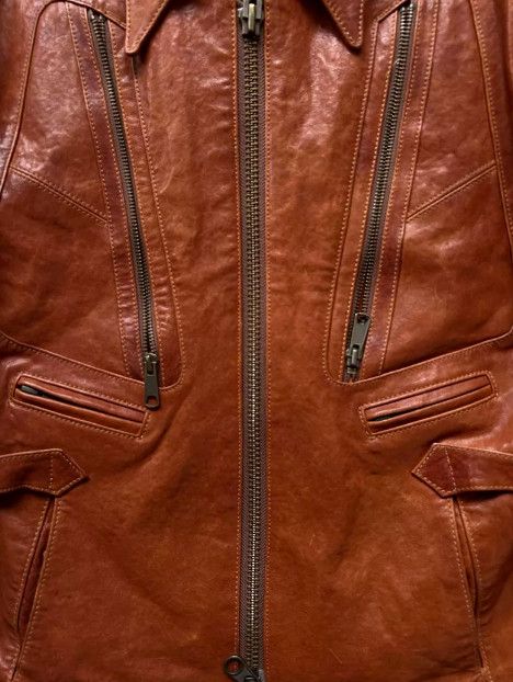 Other LED RECHWE 2008 Geometric Stitch Multi-Pocket Leather Jacket Size US M / EU 48-50 / 2 - 4 Thumbnail