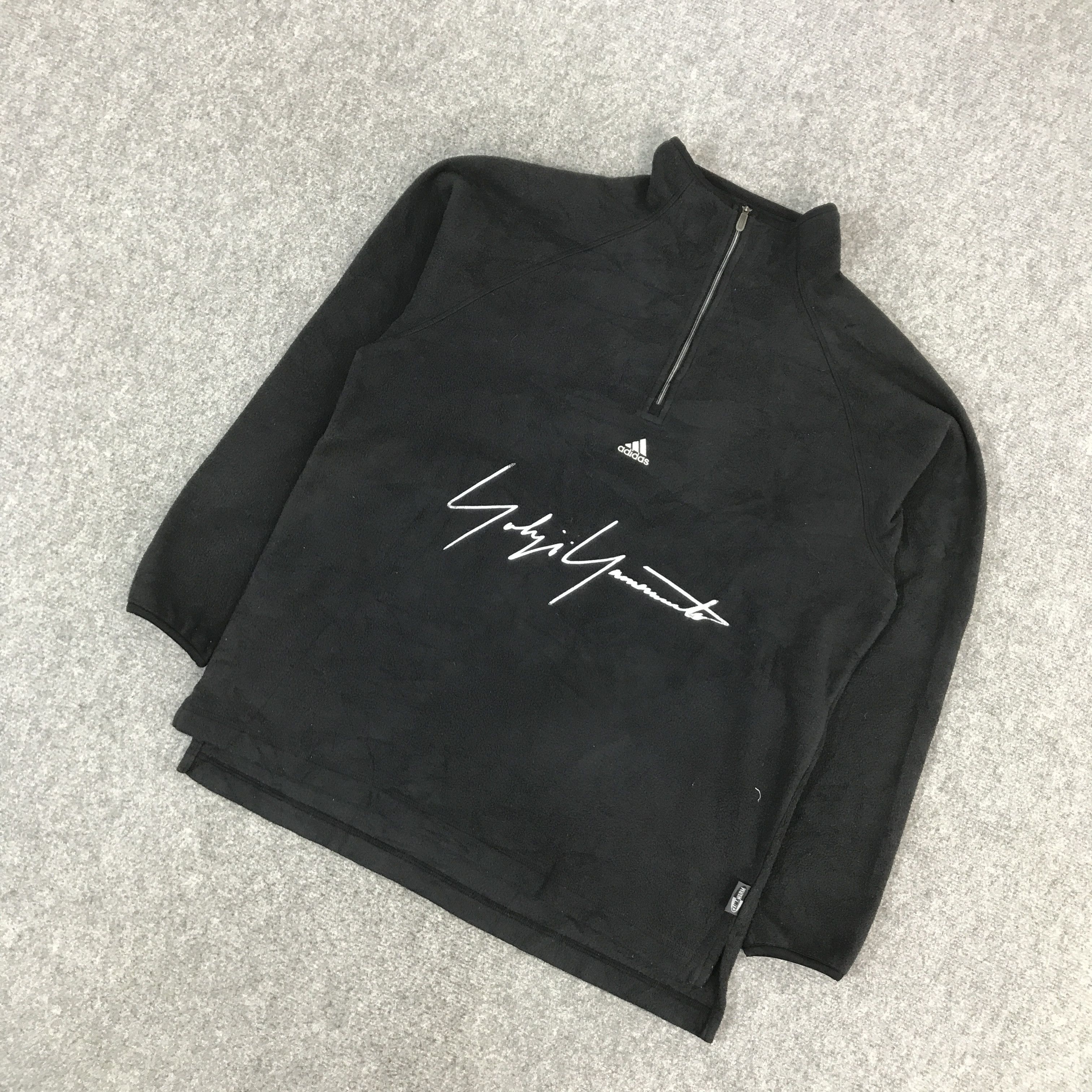 Adidas × Japanese Brand × Yohji Yamamoto ADIDAS X YOHJI YAMAMOTO FLEECE HALF ZIPPER CUSTOM ART JACKET Size US L / EU 52-54 / 3 - 5 Thumbnail