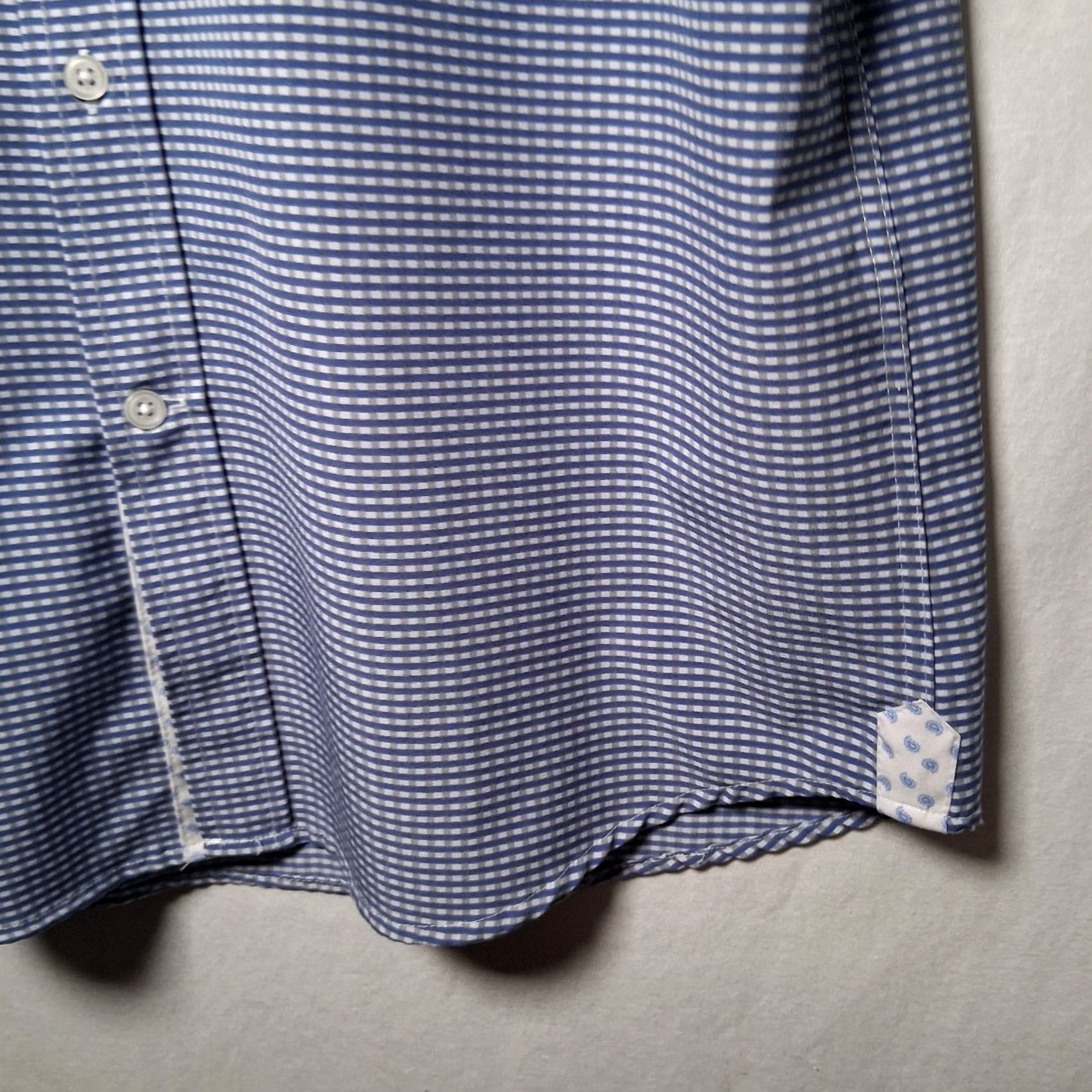 Vintage International Report Shirt L Blue Gingham Check Performance Mens Size US L / EU 52-54 / 3 - 3 Thumbnail