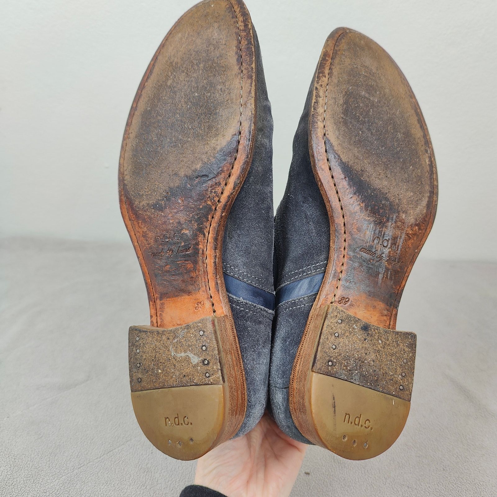 Other N.D.C. Ankle Boots Womens 39 US 9 Blue Gray Suede Pull On Size US 9 / IT 39 - 7 Thumbnail