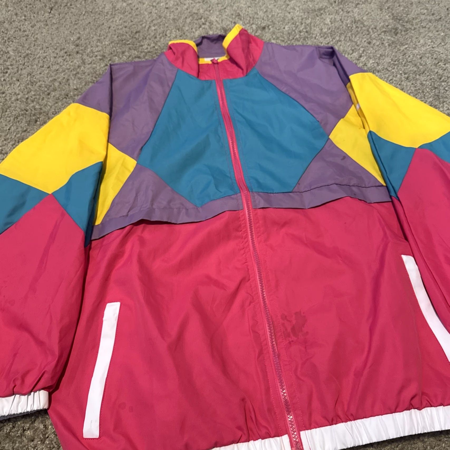 FRED Funny Guy Creations Color Block Windbreaker Jacket Mens M Multicolor Nylon As Seen On Fred Durst Limp Bizkit Funny Theme Size US M / EU 48-50 / 2 - 5 Thumbnail