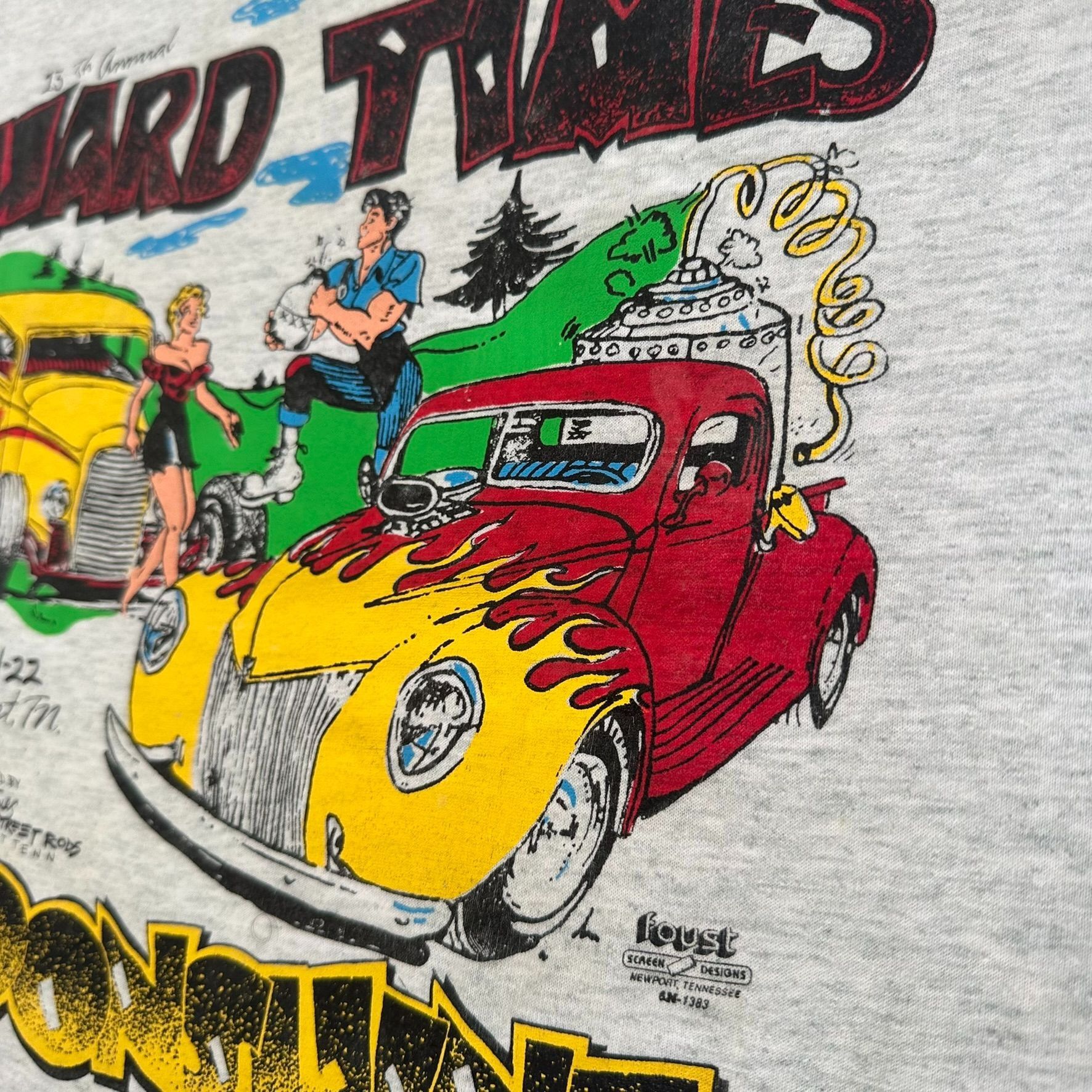 Vintage Vintage 90s Moonshine Rod Run Car Show T-Shirt Single Stitch Size US L / EU 52-54 / 3 - 4 Thumbnail