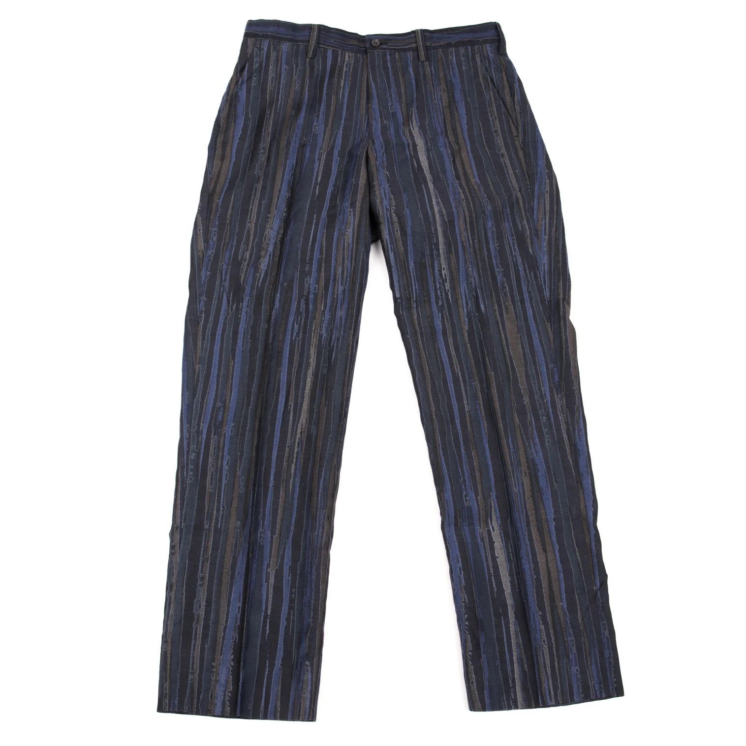 Issey Miyake Cotton-Poly Striped Pants in Blue Size US 32 / EU 48 - 1 Thumbnail