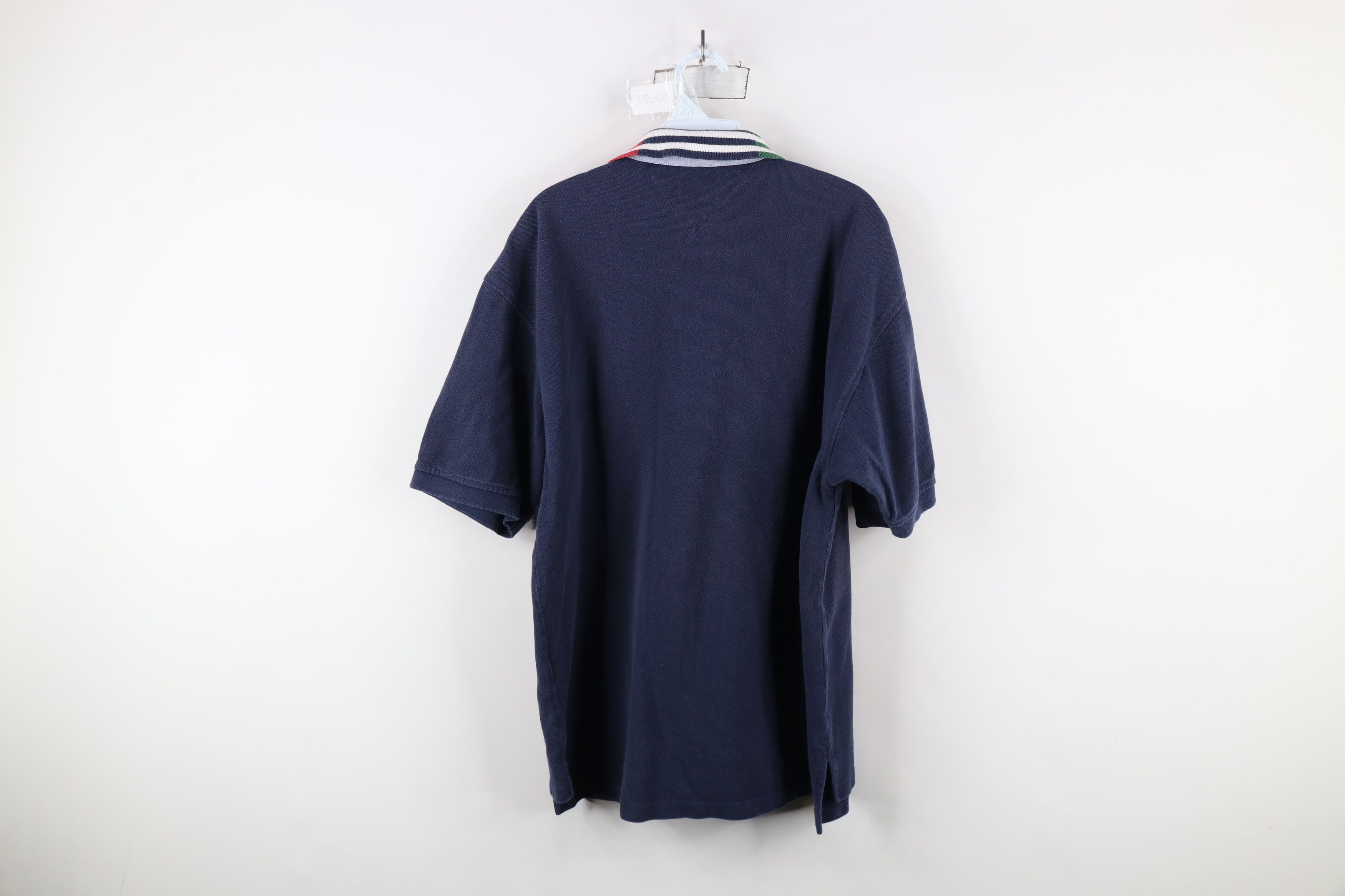 Tommy Hilfiger × Vintage Vintage 90s Tommy Hilfiger Collar Polo Shirt Blue Cotton Size US XL / EU 56 / 4 - 10 Thumbnail
