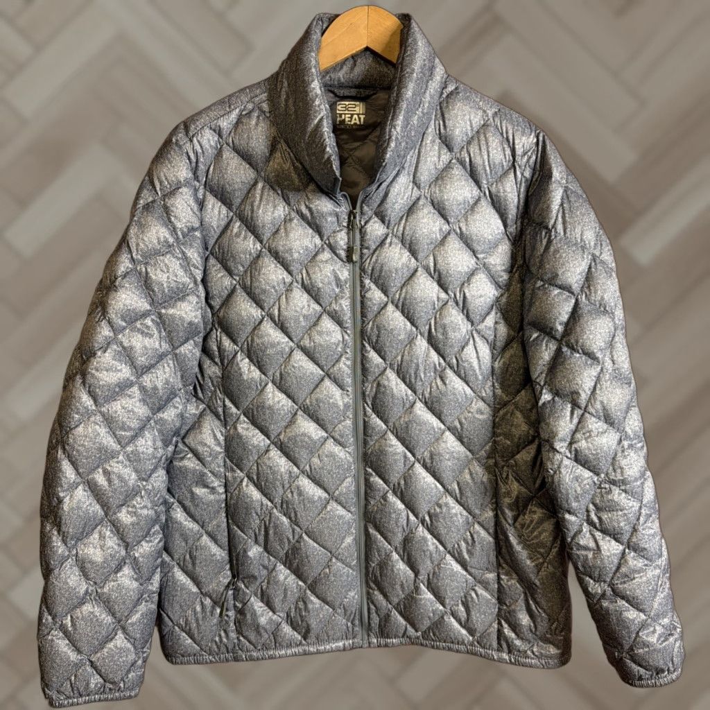 Vintage 32 Degrees Down Puffer Jacket XL Gray Full Zip Diamond Quilted Womens Size XL / US 12-14 / IT 48-50 - 1 Thumbnail