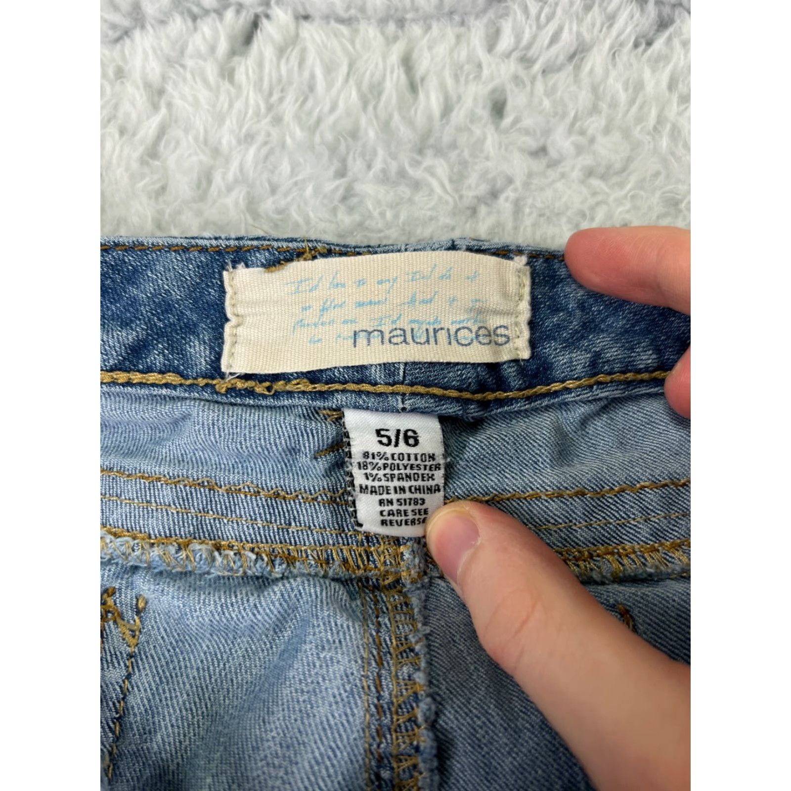 Vintage Maurices Blue Denim Stretch Bootcut Jeans Womens 5 Regular 30 Inseam 5-Pocket Size 27" / US 4 / IT 40 - 3 Thumbnail