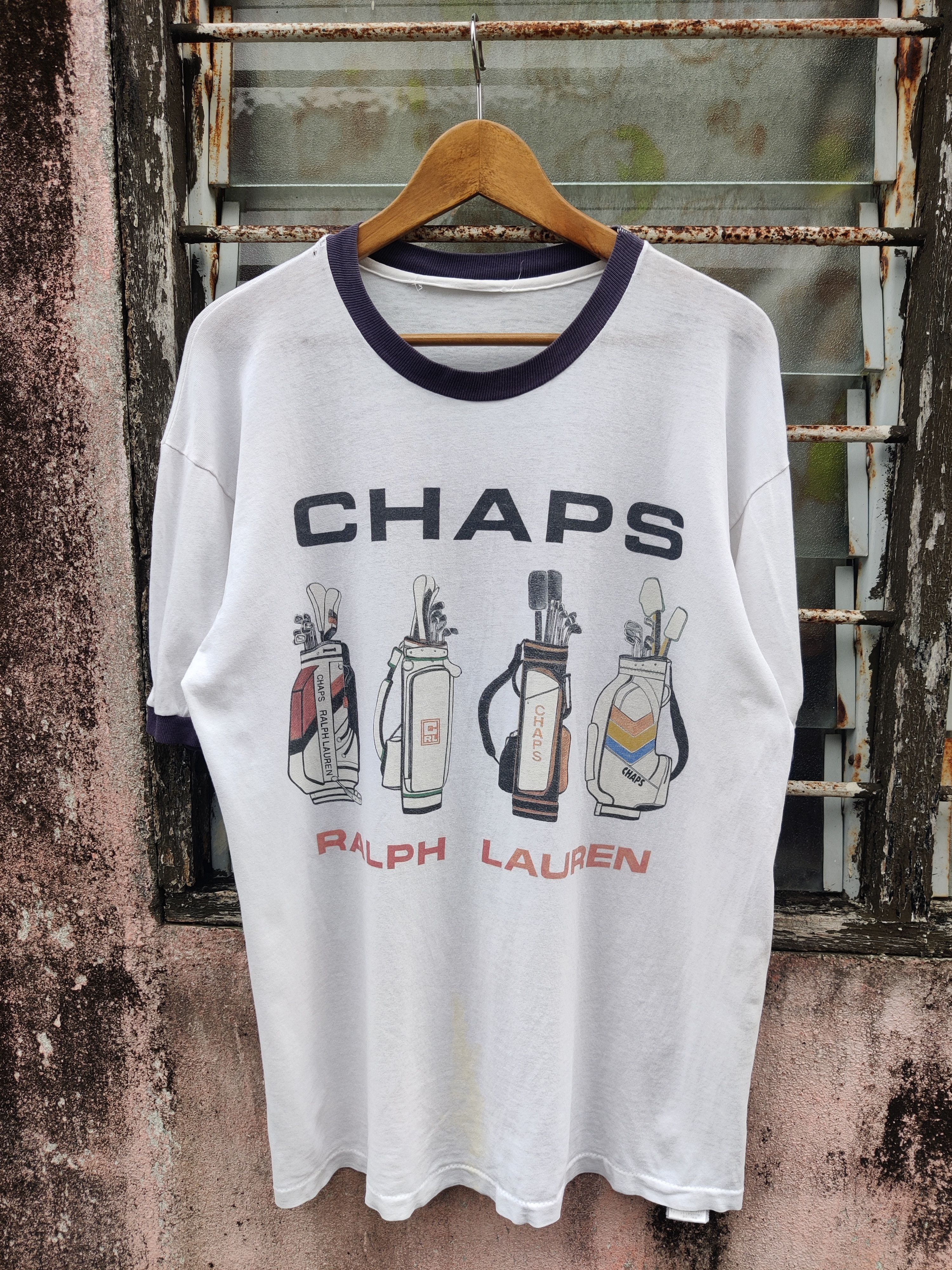 Chaps Ralph Lauren Vintage Distressed Chap Ralph Lauren Golf Shirt Size US M / EU 48-50 / 2 - 2 Thumbnail