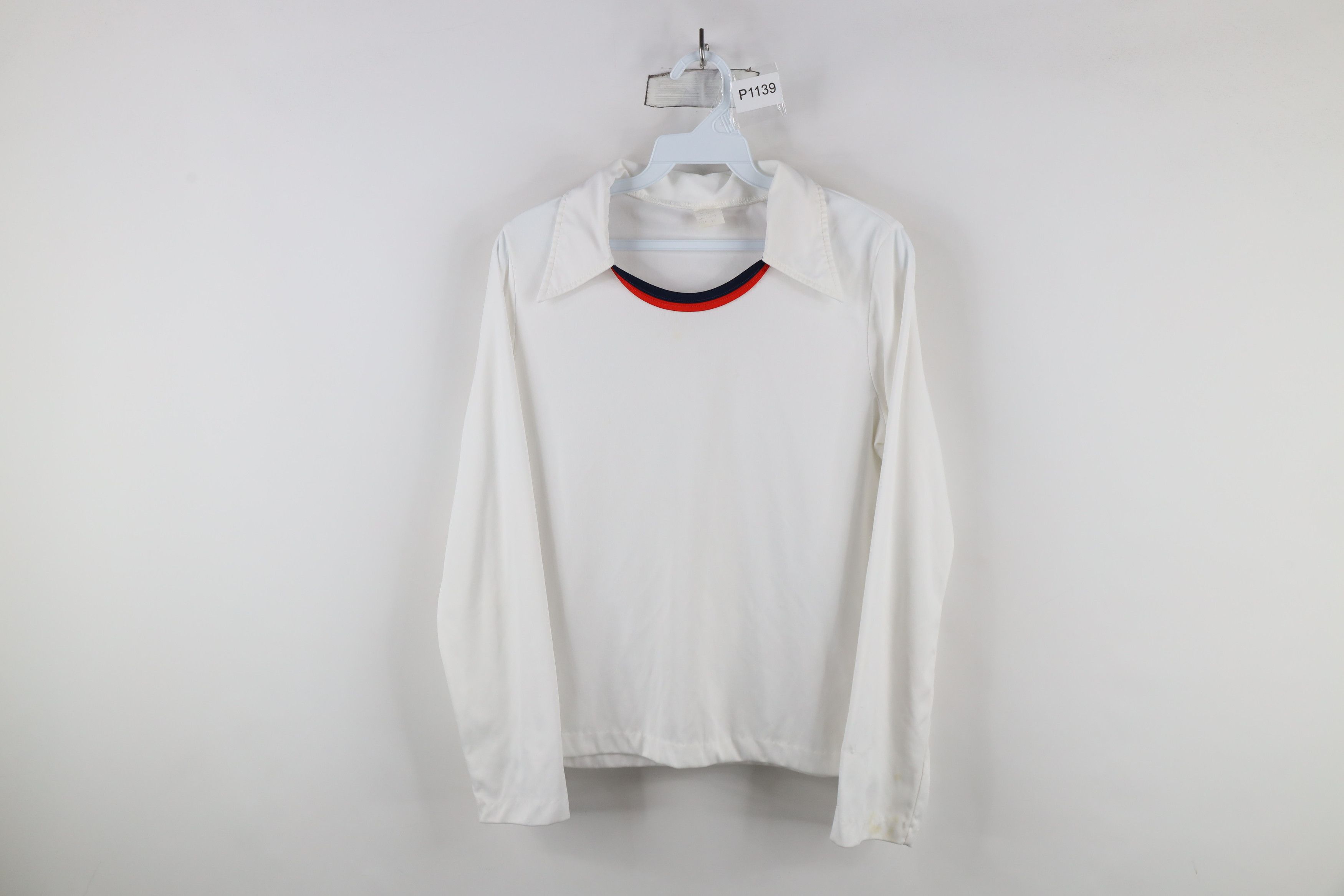 Vintage Vintage 70s Streetwear Collared Long Sleeve Polo Shirt USA Size XXL / US 16-18 / IT 52-54 - 1 Thumbnail