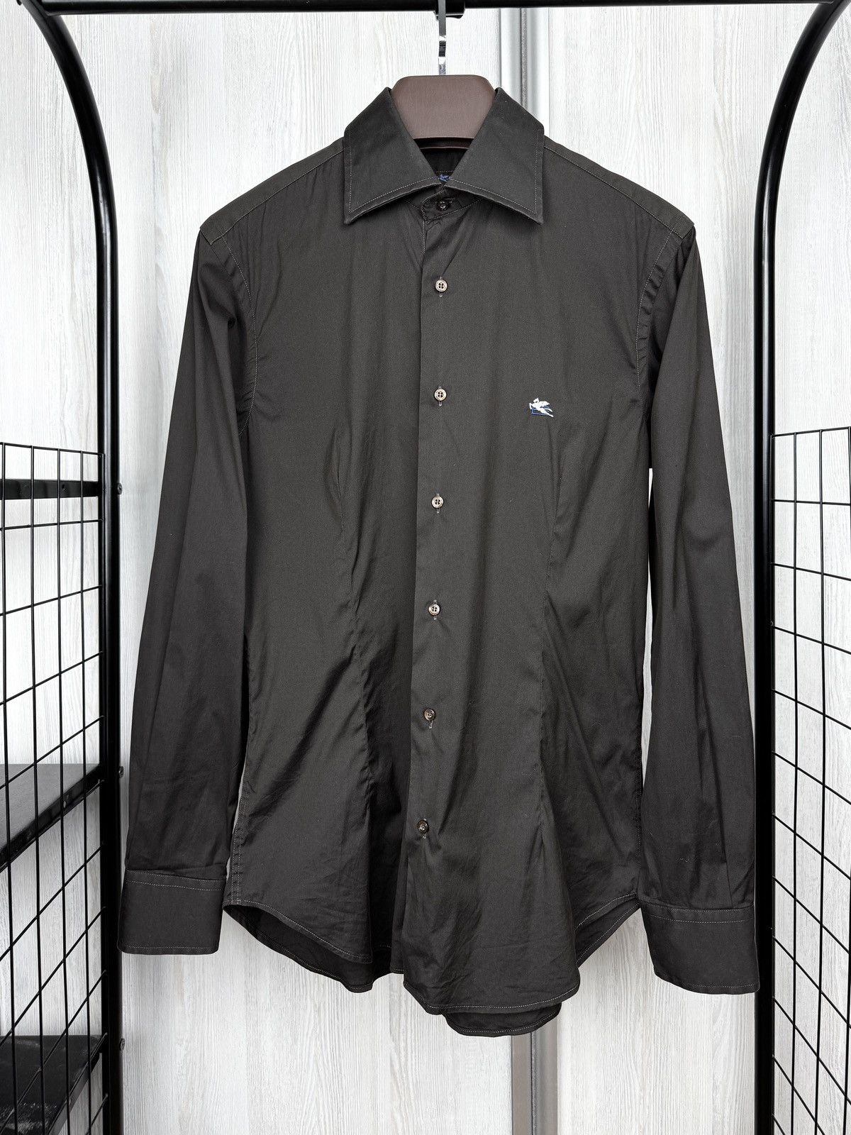 Etro ETRO Milano brown cotton blend basic plain shirt size 39 Size US M / EU 48-50 / 2 - 2 Thumbnail