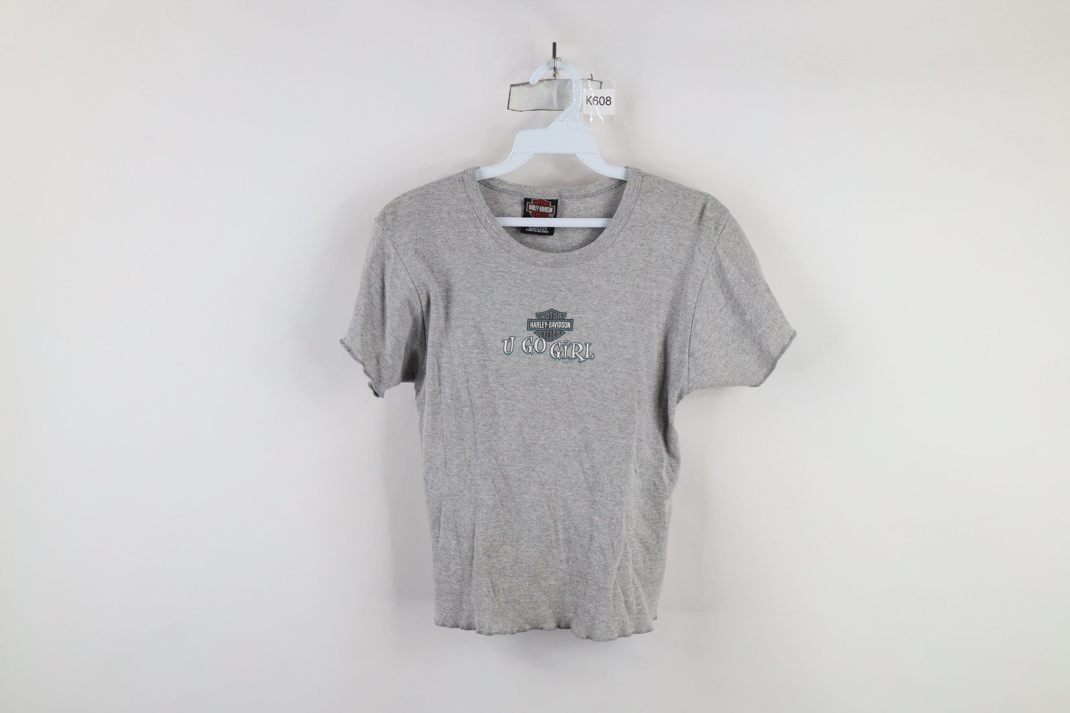 Harley Davidson × Vintage Vintage Y2K 2002 Harley Davidson Ribbed Knit T-Shirt USA Size M / US 6-8 / IT 42-44 - 1 Thumbnail