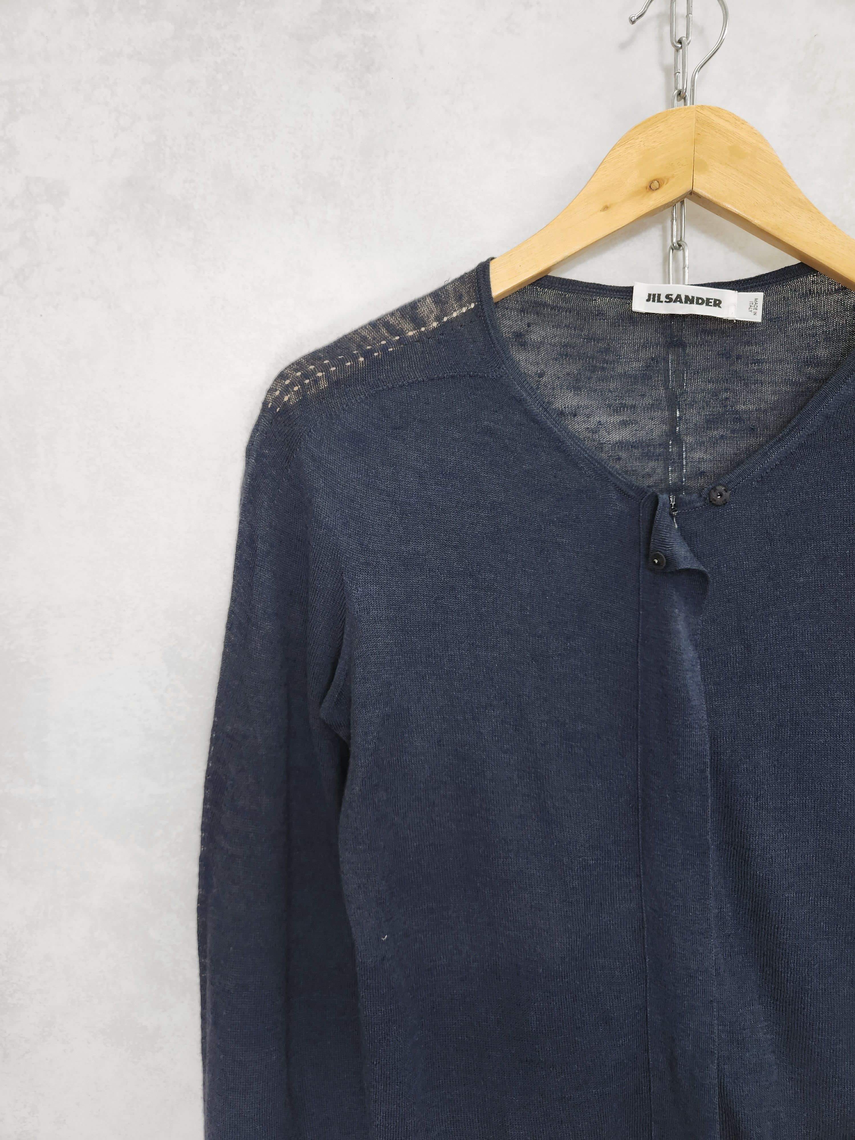 Jil Sander Jil sander full zip long sleeve cardigan navy Size L / US 10 / IT 46 - 5 Thumbnail