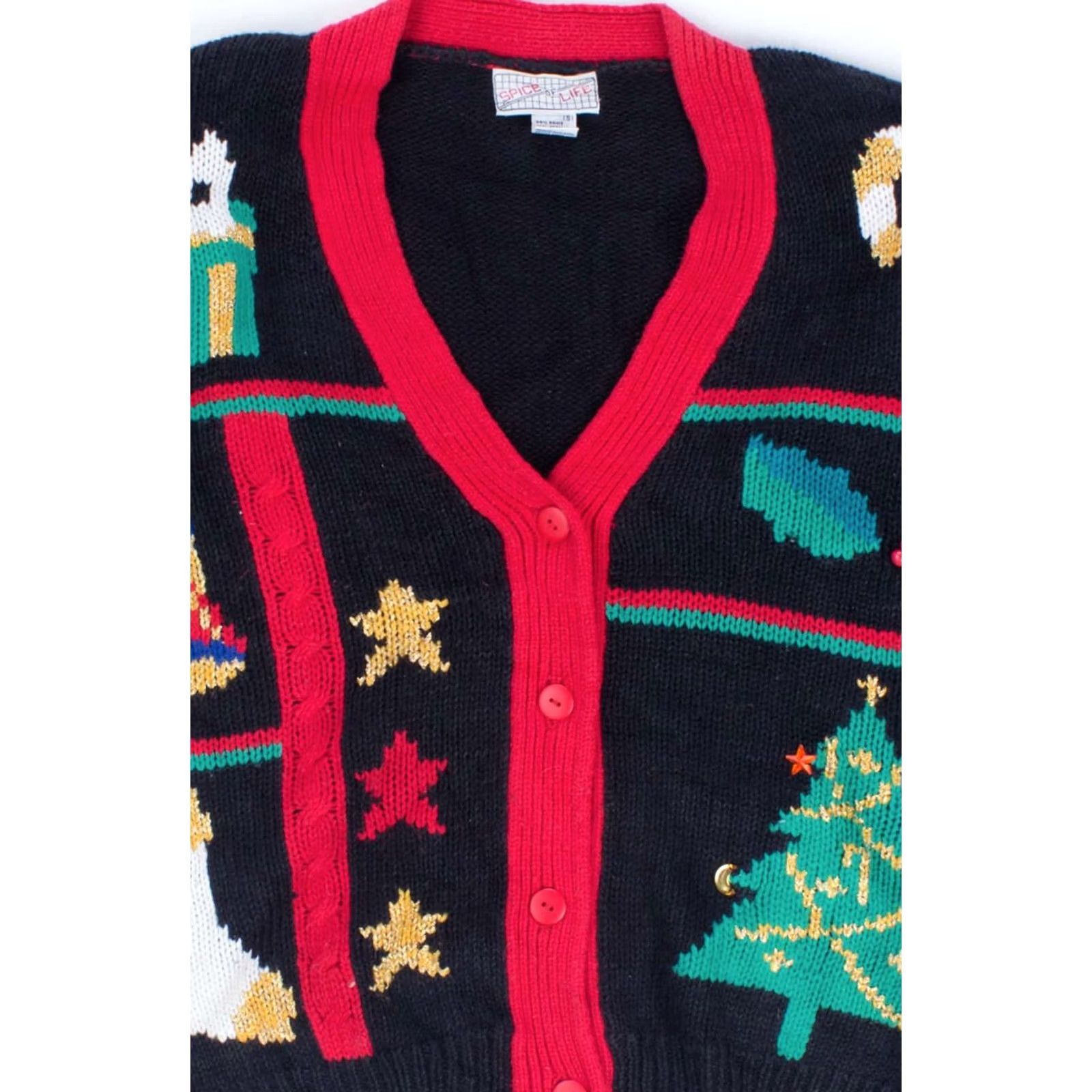 Vintage VINTAGE Spice of Life Cardigan Shirt Black 55164 Small Ramie Cotton Womens Mens XL 42” 23” Christmas Trees Size S / US 4 / IT 40 - 2 Thumbnail