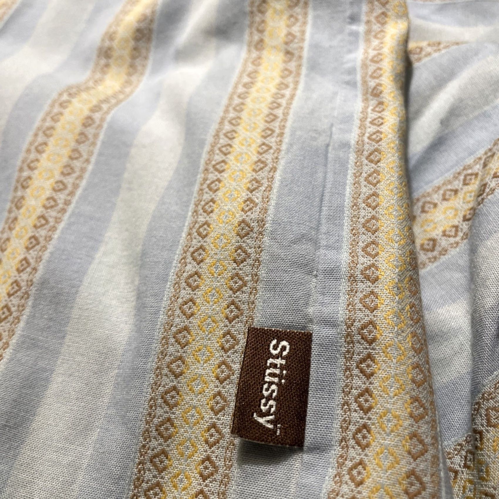 Vintage Vintage 1990s Stussy Stripe Abstract Pattern Button Shirt Surf Skate Made USA XL Size US XL / EU 56 / 4 - 2 Thumbnail
