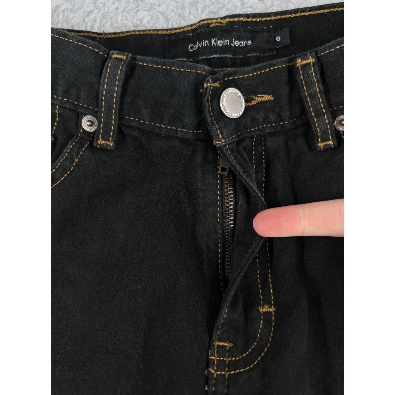 Calvin Klein Calvin Klein Black Bootcut Jeans Women 6 Mid Rise Denim 26x30 Stretch Regular Fit Size 28" / US 6 / IT 42 - 5 Thumbnail