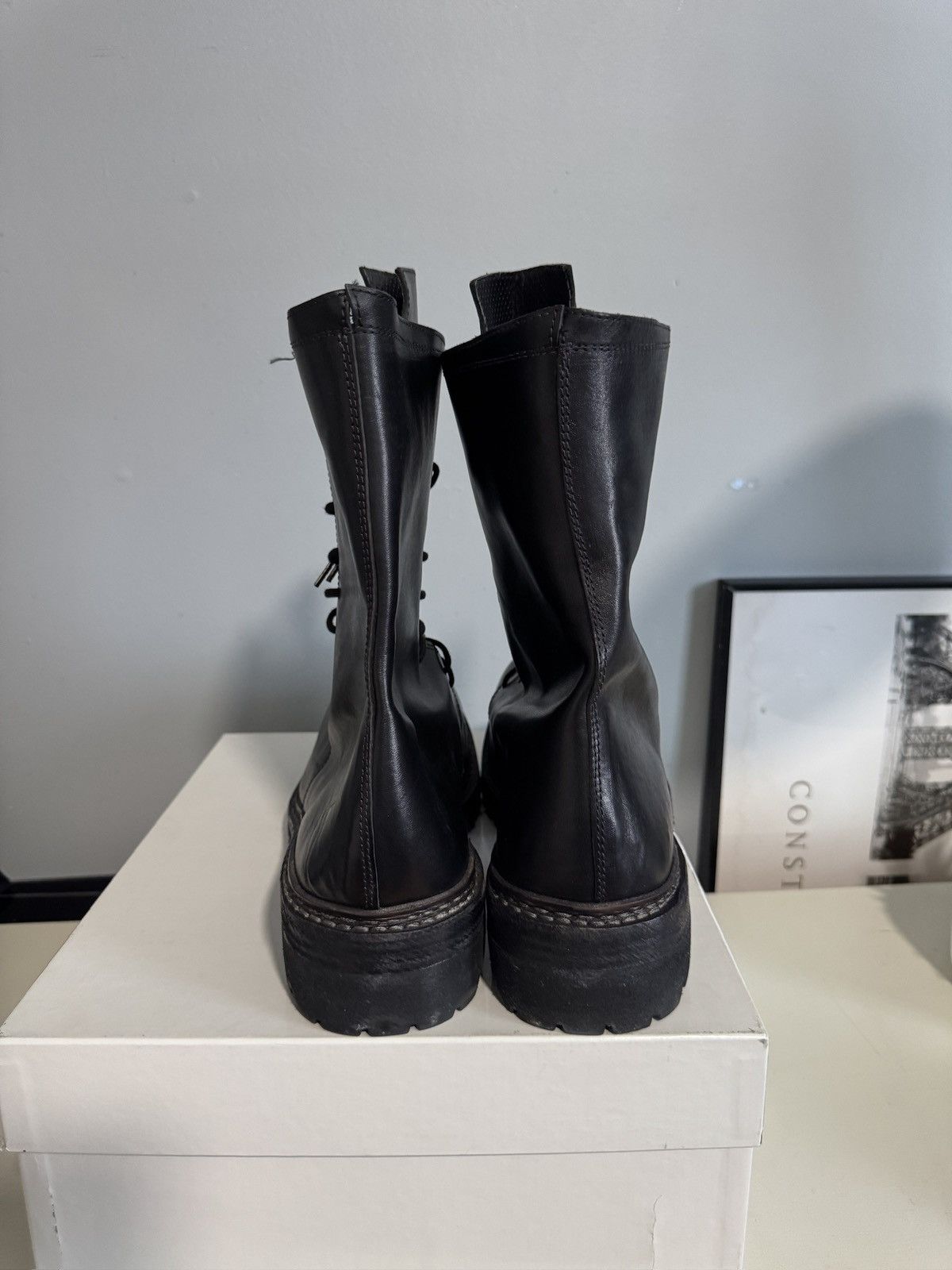 A1923 A Diciannoveventitre Combat Boots Lace Up Horse Leather Size US 11 / EU 44 - 4 Thumbnail