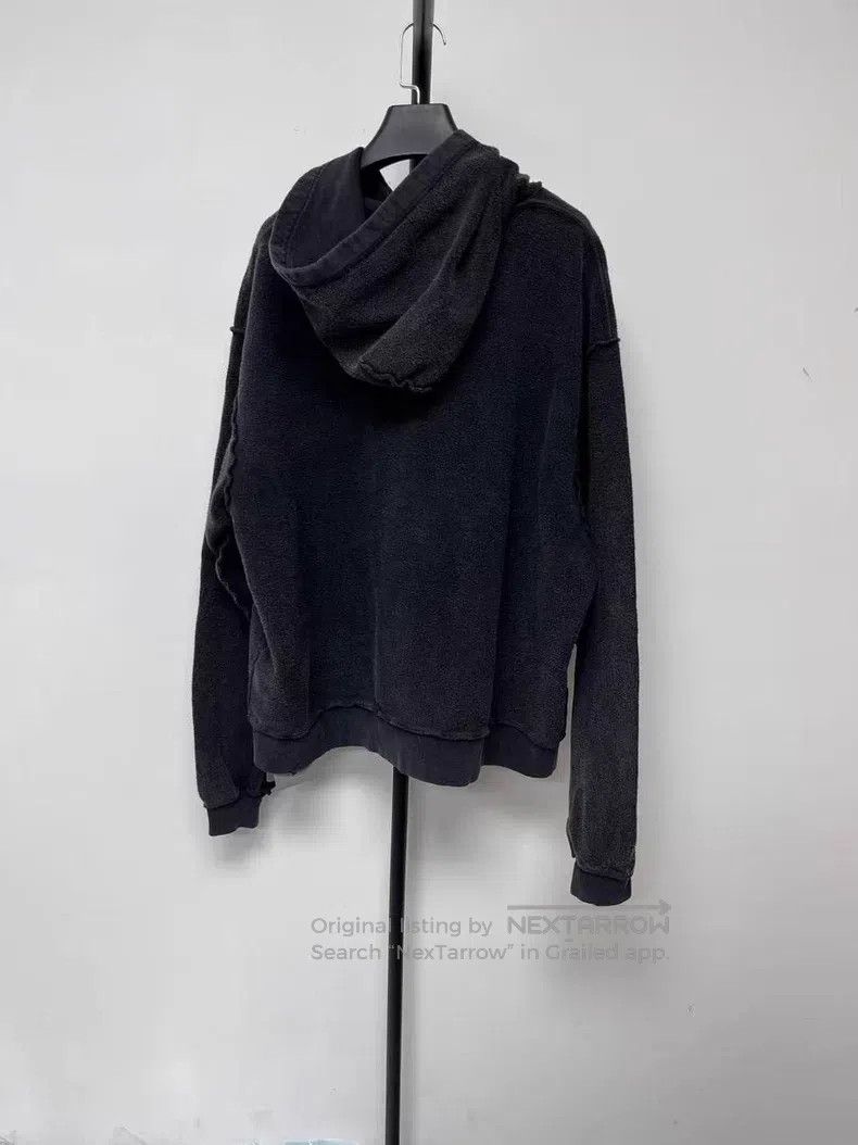 Balenciaga Hooded Zip-Up Logo Printed Drop Shoulder Long S