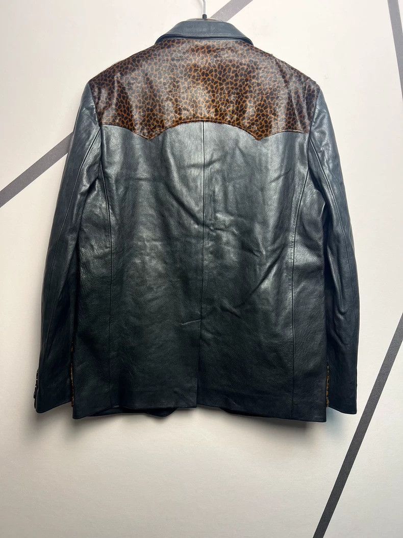 Saint Laurent Paris Saint Laurent Paris Leopard print spliced lamb wool jacket- Size US M / EU 48-50 / 2 - 2 Thumbnail