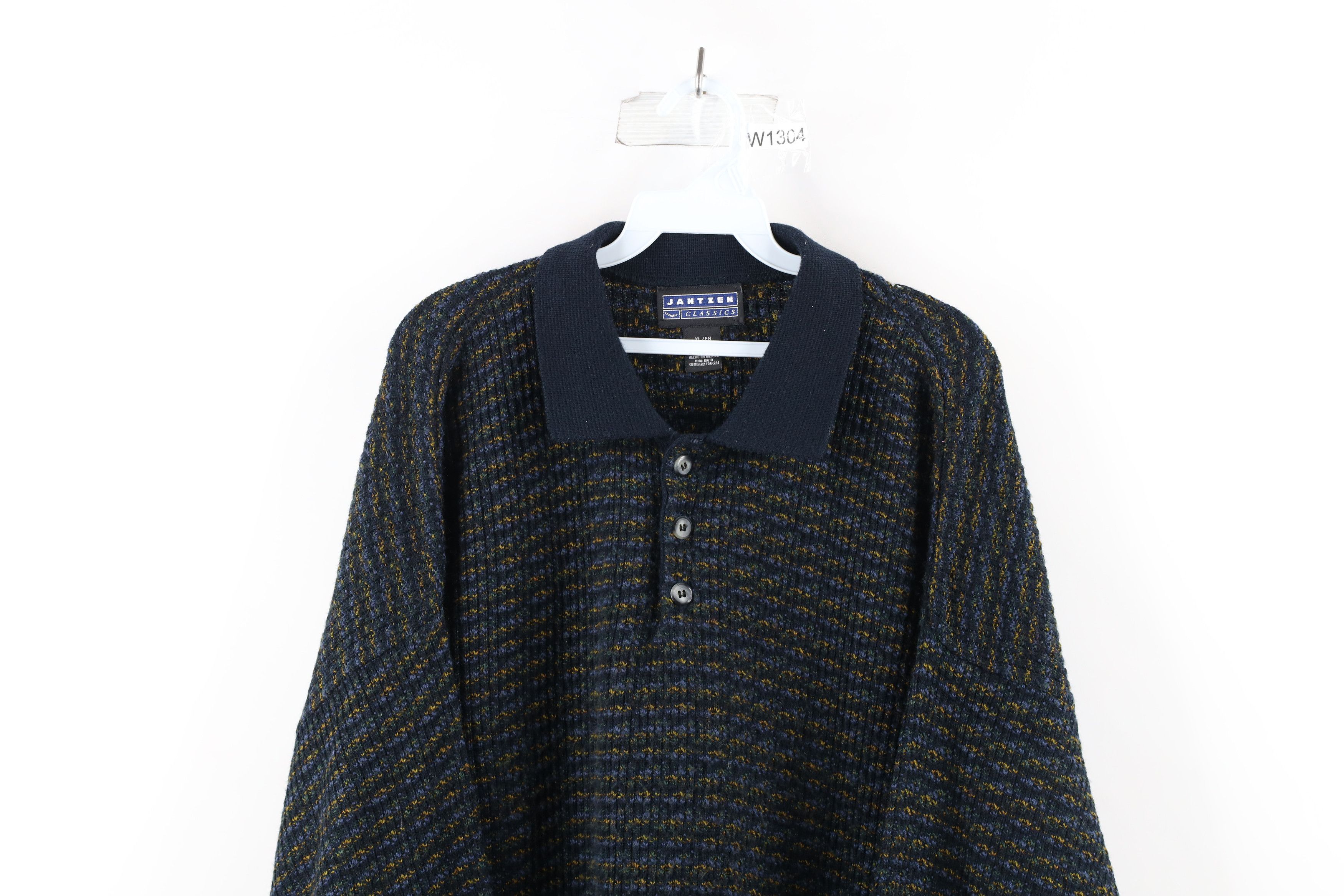 Vintage Vintage 90s Coogi Style Striped Knit Collared Sweater Size US XL / EU 56 / 4 - 2 Thumbnail