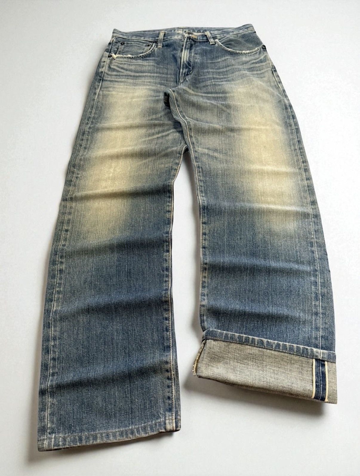 Japanese Brand EDWIN 505 Muddy Wash Selvedge Jeans Straight Loose Size US 32 / EU 48 - 1 Thumbnail