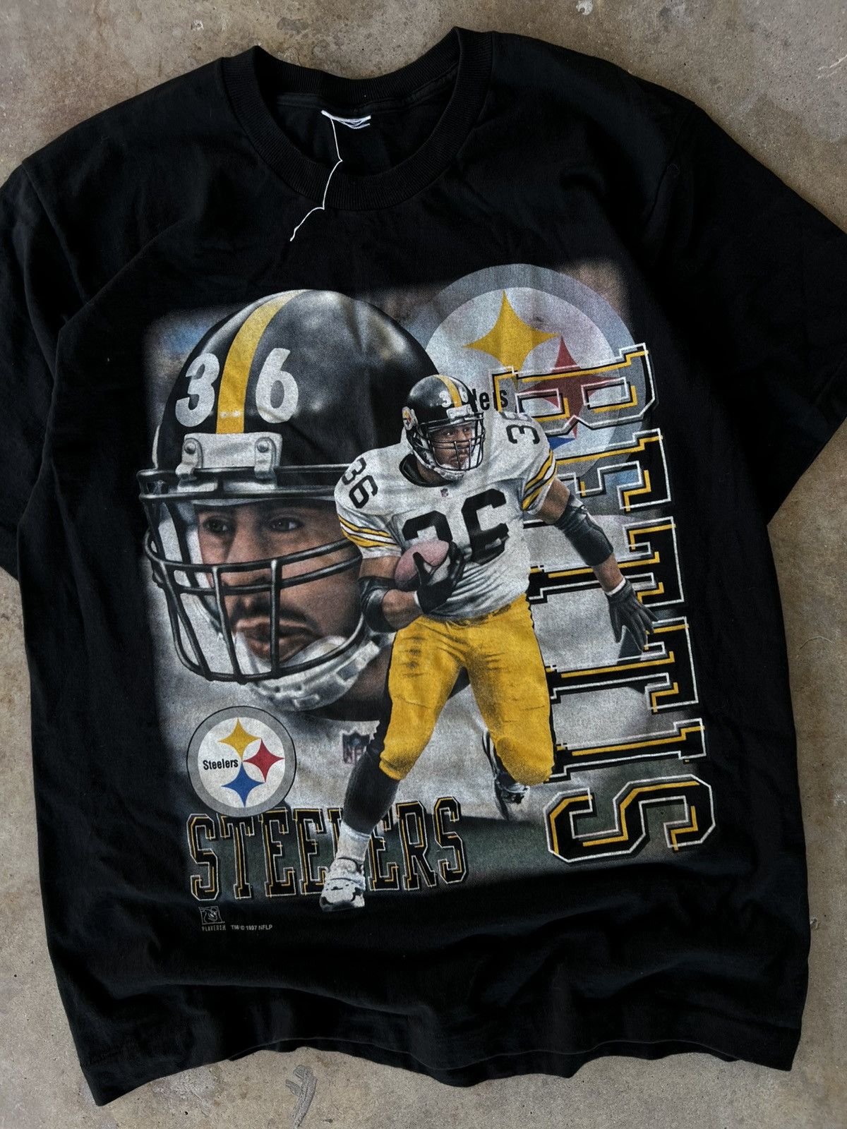 Salem Sportswear Vintage RARE 90’s Jerome Bettis Pittsburgh Steelers T Shirt Size US XL / EU 56 / 4 - 2 Thumbnail