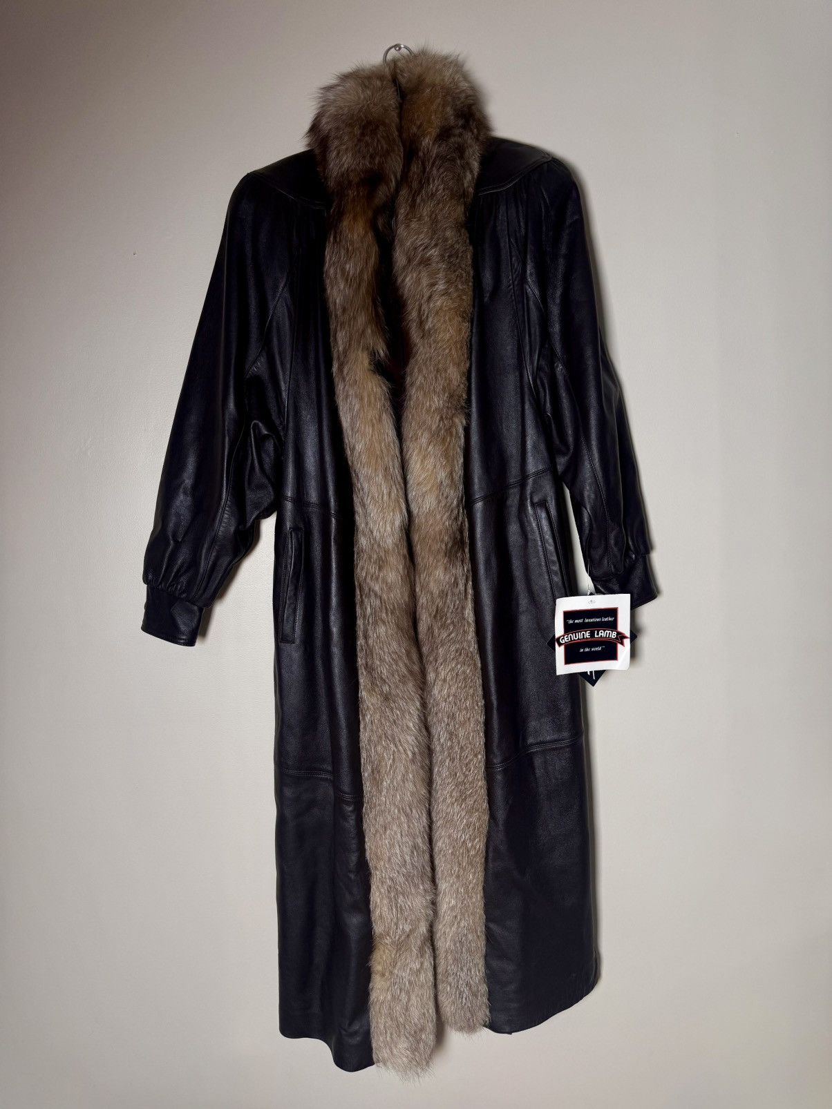 Other Vintage TIBOR Leather Coat Genuine Raccoon Fur Lambskin New Size M / US 6-8 / IT 42-44 - 2 Thumbnail