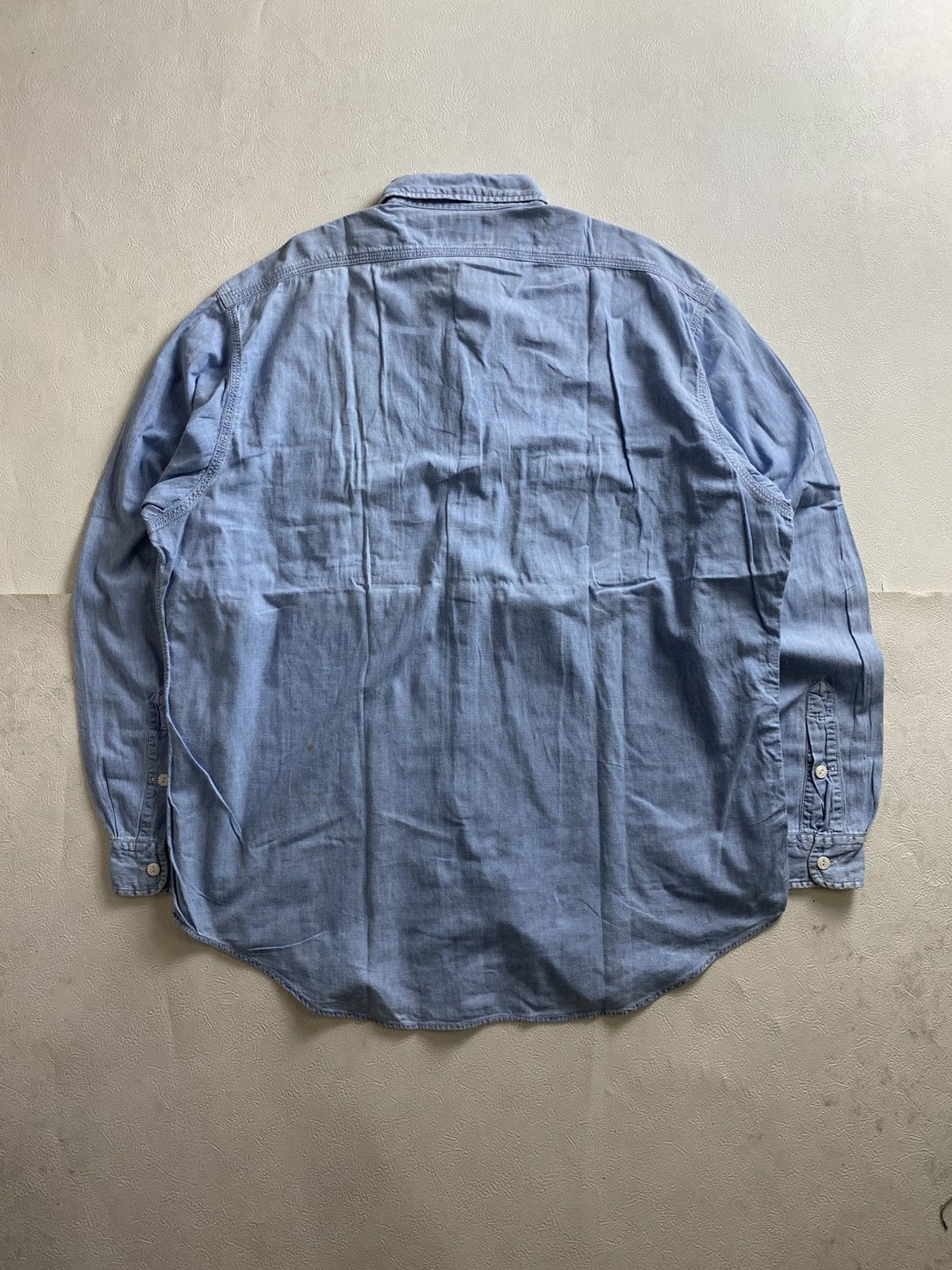 RRL Ralph Lauren Vintage 90s Double RL Chambray Shirt Size US XL / EU 56 / 4 - 6 Thumbnail