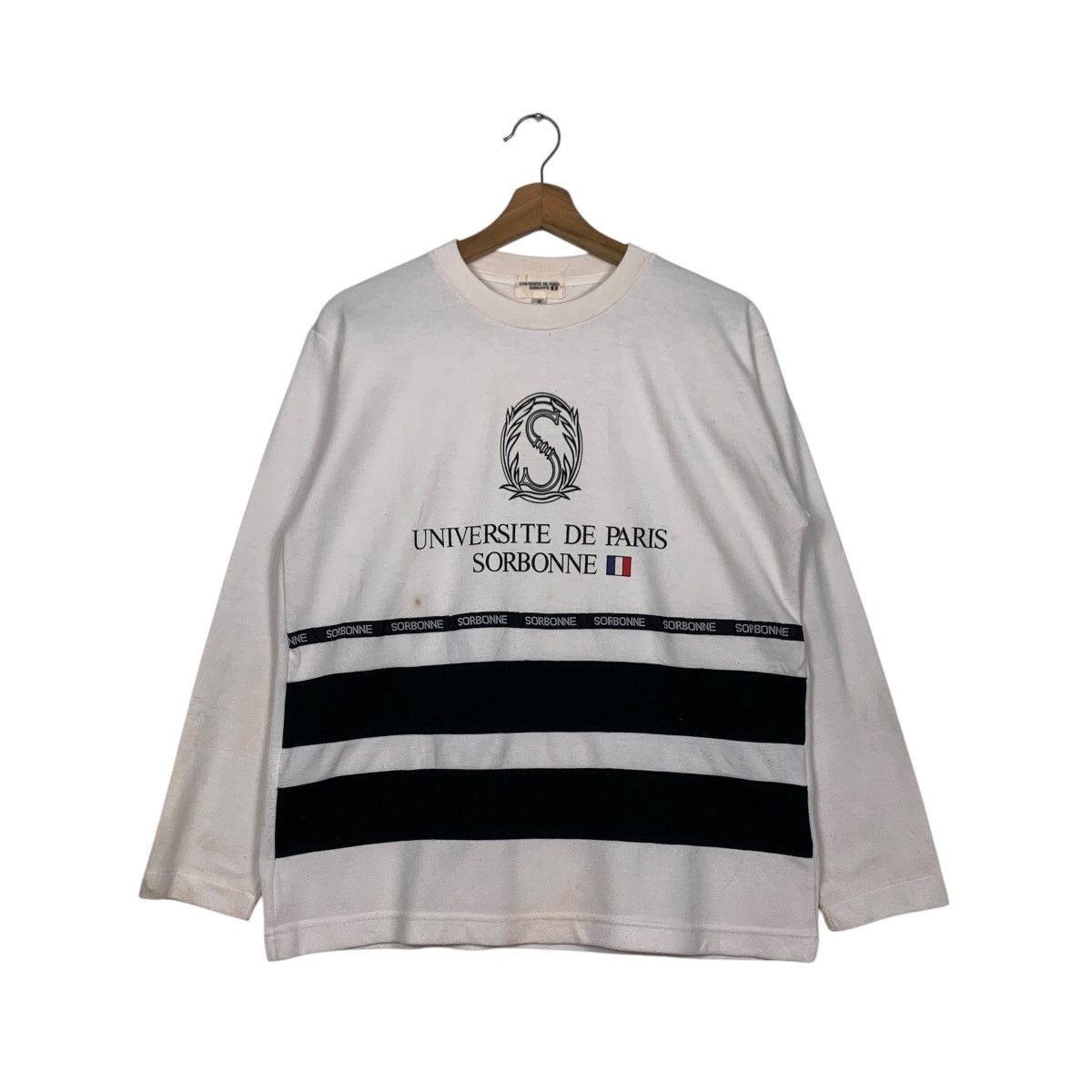 Japanese Brand UNIVERSITE DE PARIS SORBONNE Long Sleeve Tees #2843-C128 Size US M / EU 48-50 / 2 - 1 Thumbnail