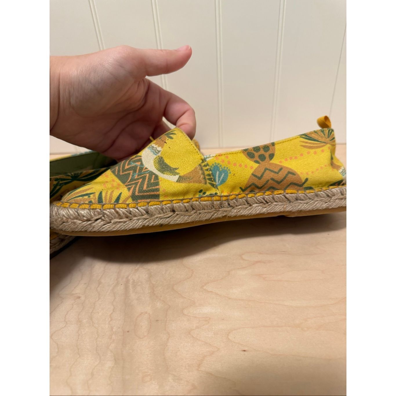 Guru Gudrun Sjoden Yellow Floral Canvas Flats Women Slip-On Espad Size US 7 / IT 37 - 11 Thumbnail