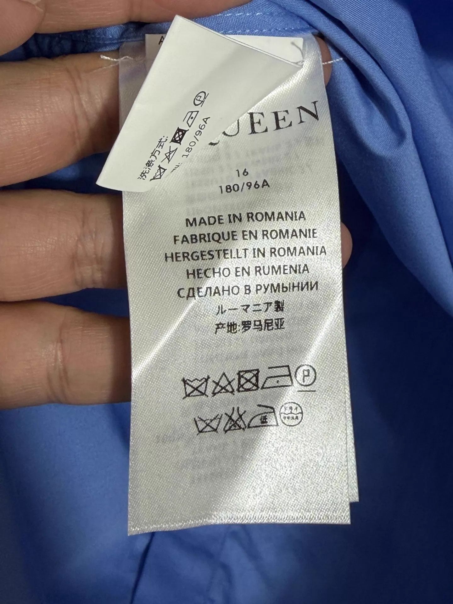 Alexander McQueen Alexander Mcqueen blue slim long sleeve shirt size 16 L Size US L / EU 52-54 / 3 - 7 Thumbnail
