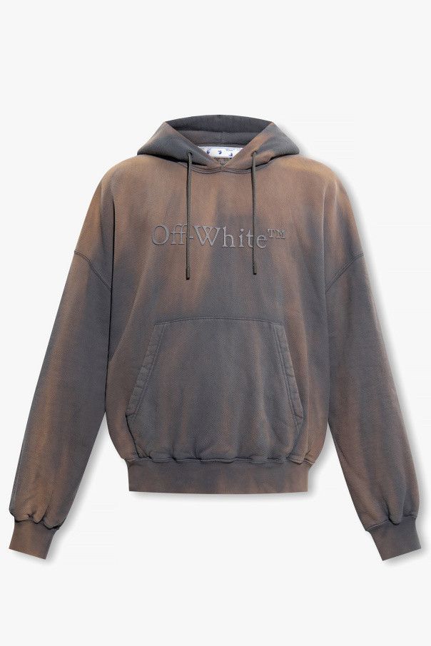image of Off White O1Mle0424 Bookish Logo Hoodies In Grey, Men's (Size Small)
