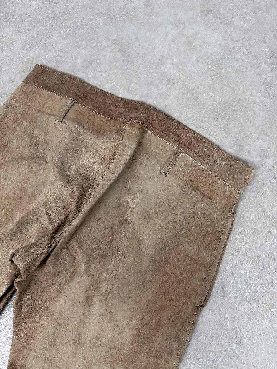 Dolce & Gabbana 2000s Dolce & Gabbana Brown Eroded Leather Pants Size US 31 - 8 Thumbnail