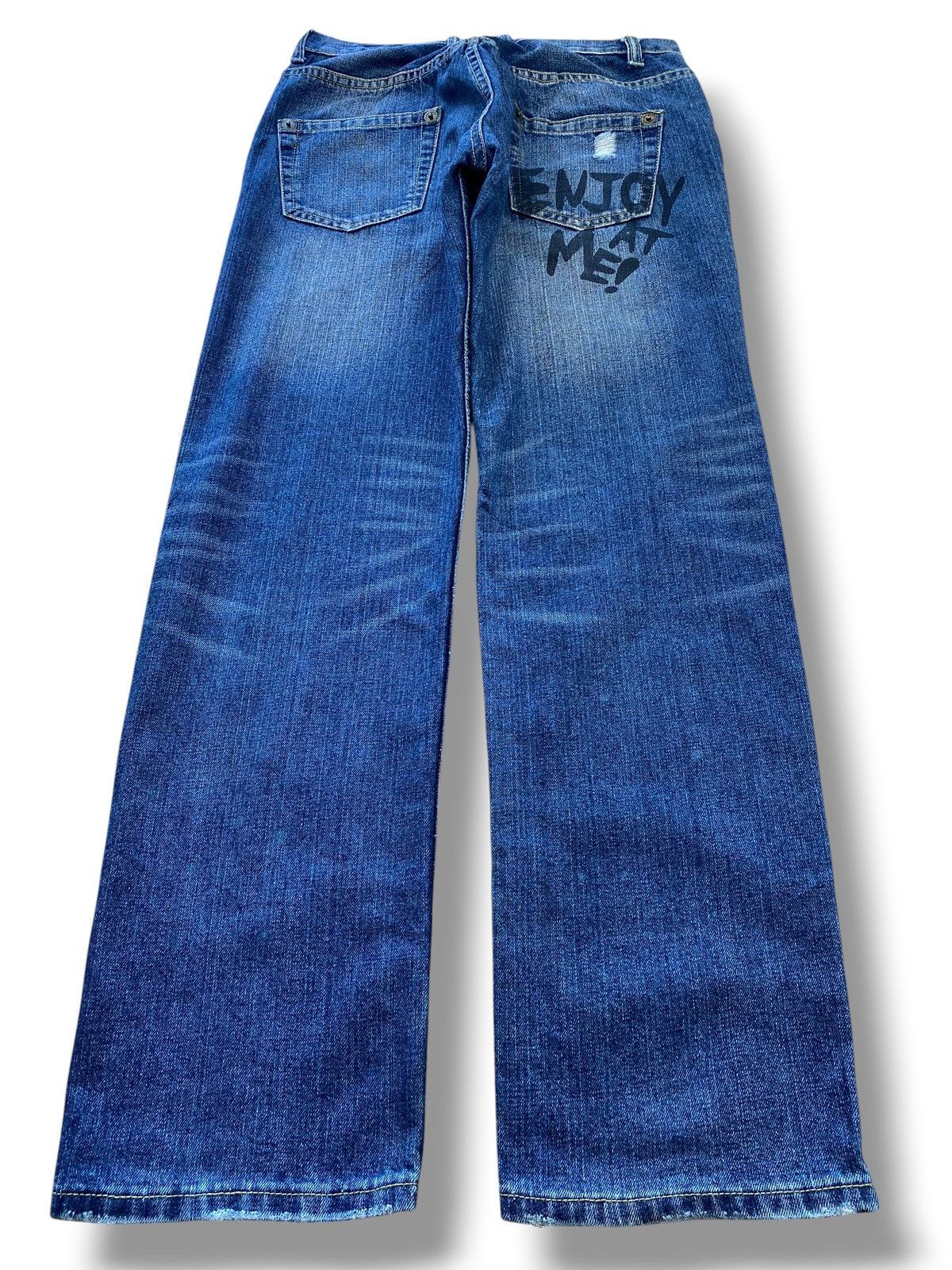 Blue Sky Inn Blue Sky Distressed Patch Work Style Straight Leg Jeans Size US 29 - 3 Thumbnail