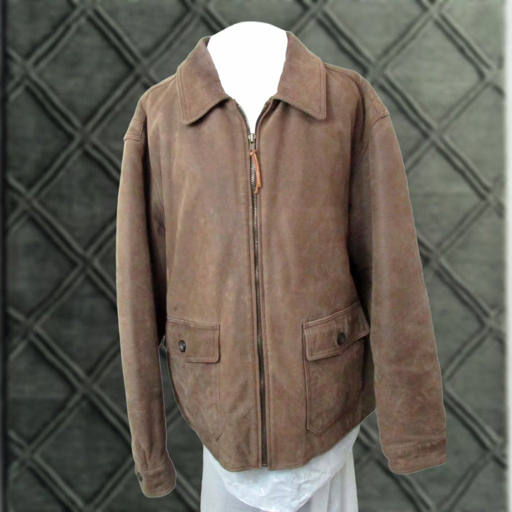 Tommy Hilfiger VINTAGE Tommy Hilfiger Jacket Leather Brown Mens Size XXLarge 90s Classic Outdoor Workwear Hunting Moto Size US XXL / EU 58 / 5 - 1 Thumbnail