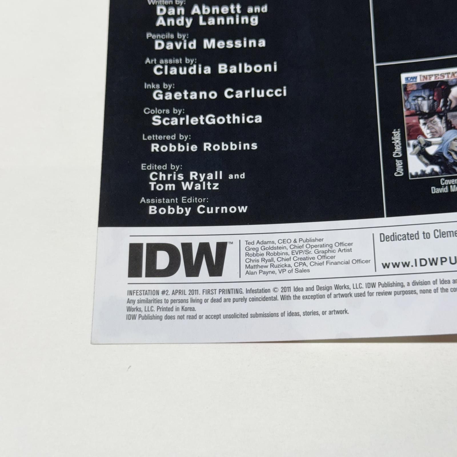 Designer IDW Infestation #2 Zombie Cover B Variant APR 2011 NM+ Size ONE SIZE - 8 Thumbnail