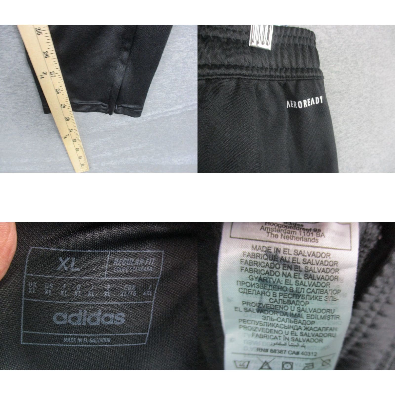 Adidas Adidas Track Pants XL Men Black White Zip Ankle Trico Drawstring Pockets Size US 36 / EU 52 - 8 Thumbnail