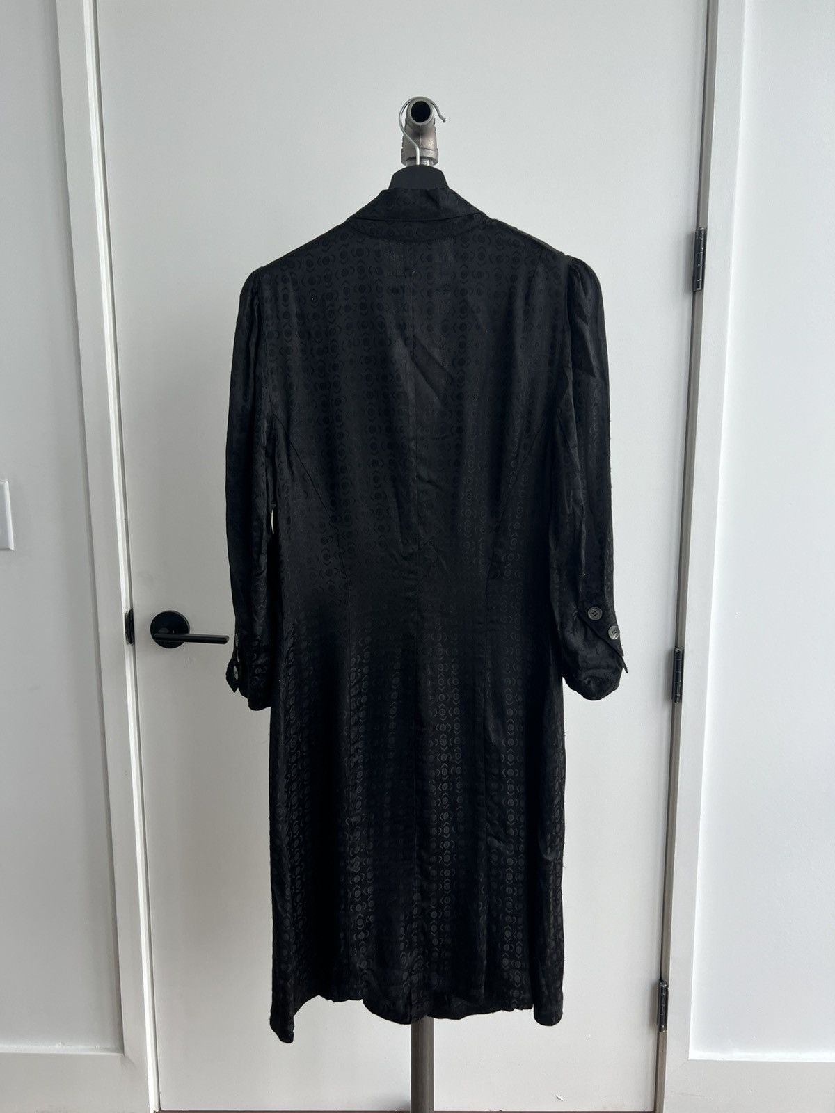 Ann Demeulemeester AW95 Black Patterned Belted Shirtdress Size XS / US 0-2 / IT 36-38 - 7 Thumbnail